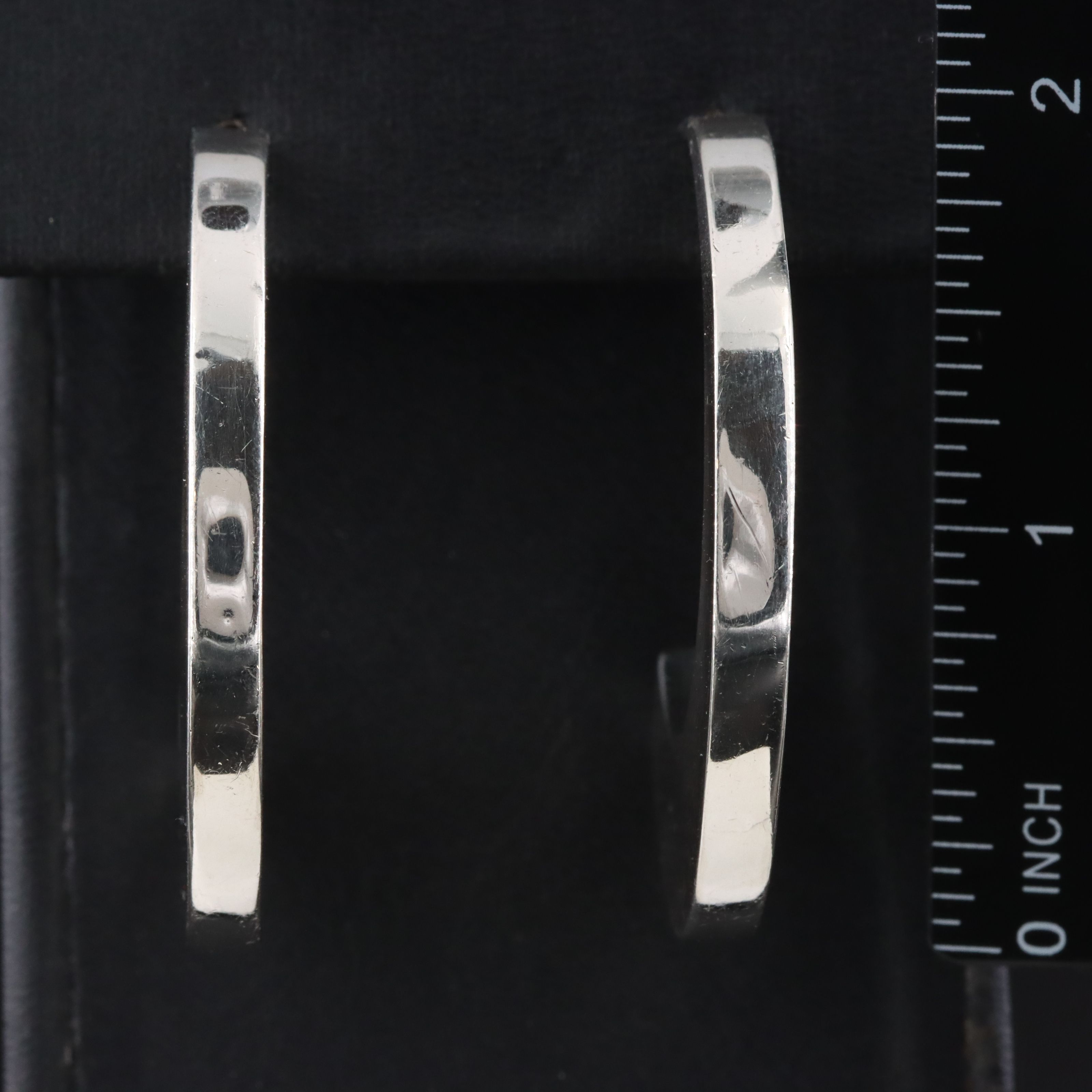 Modernist Style Sterling Half Hoops