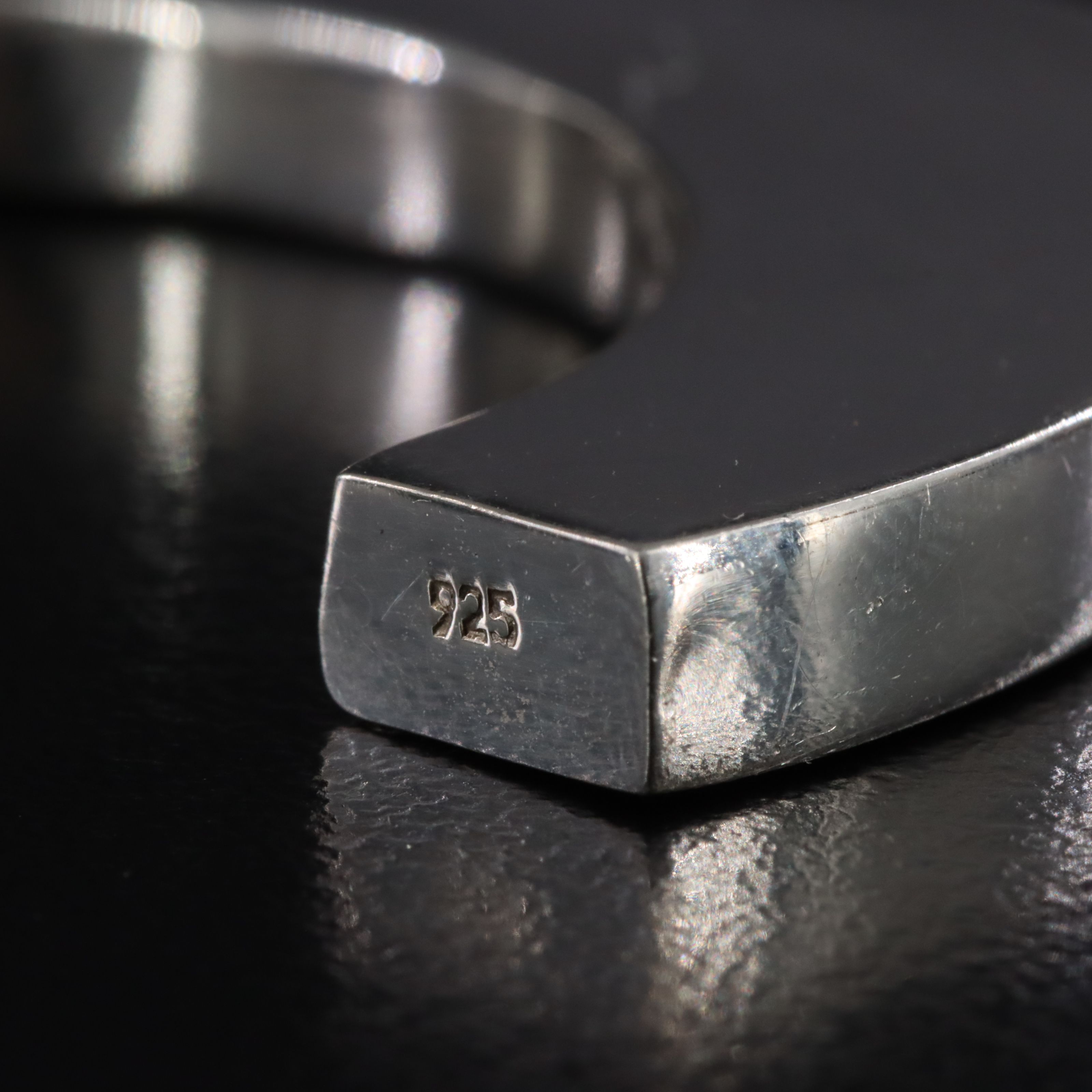 Modernist Style Sterling Half Hoops