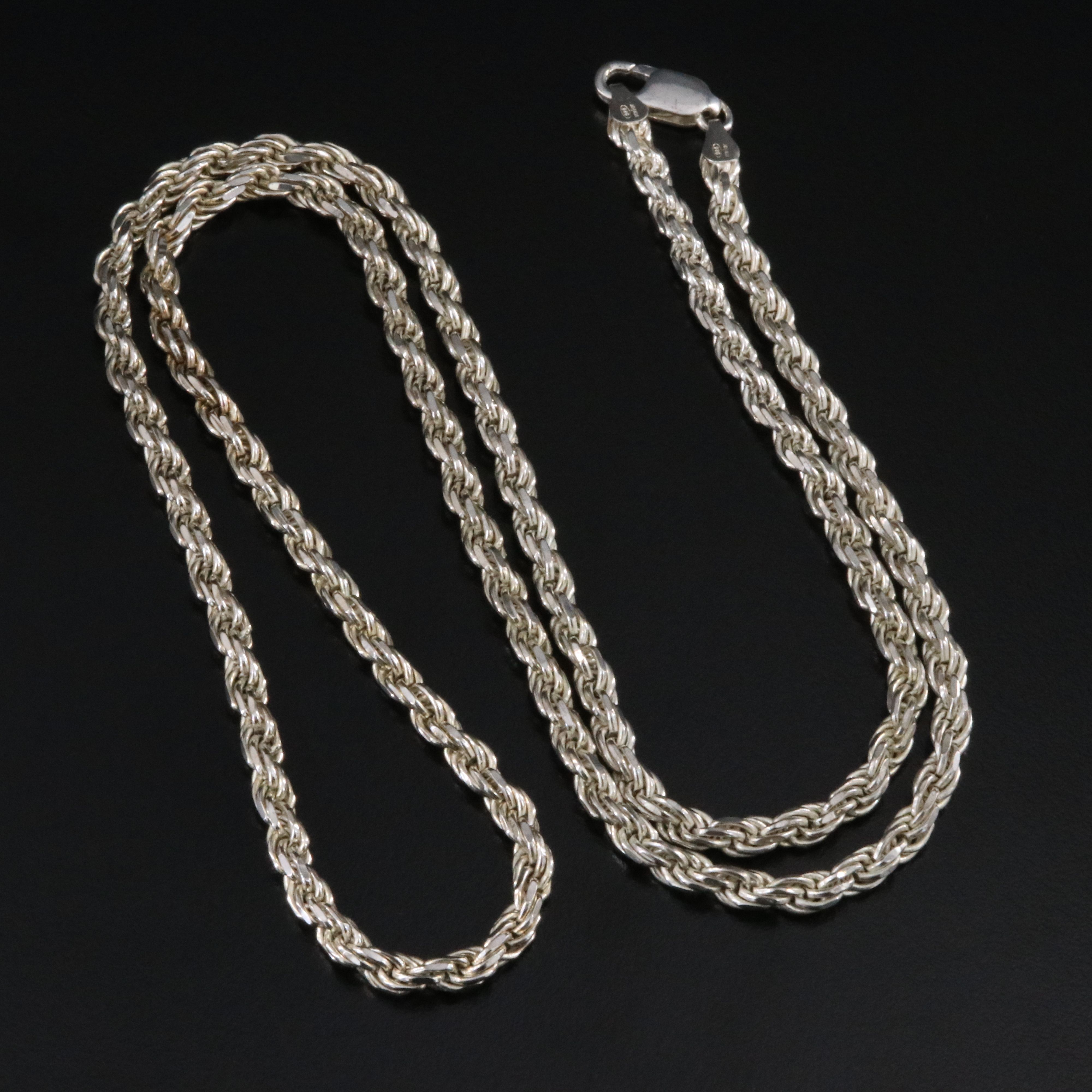 Sterling French Rope Chain Necklace