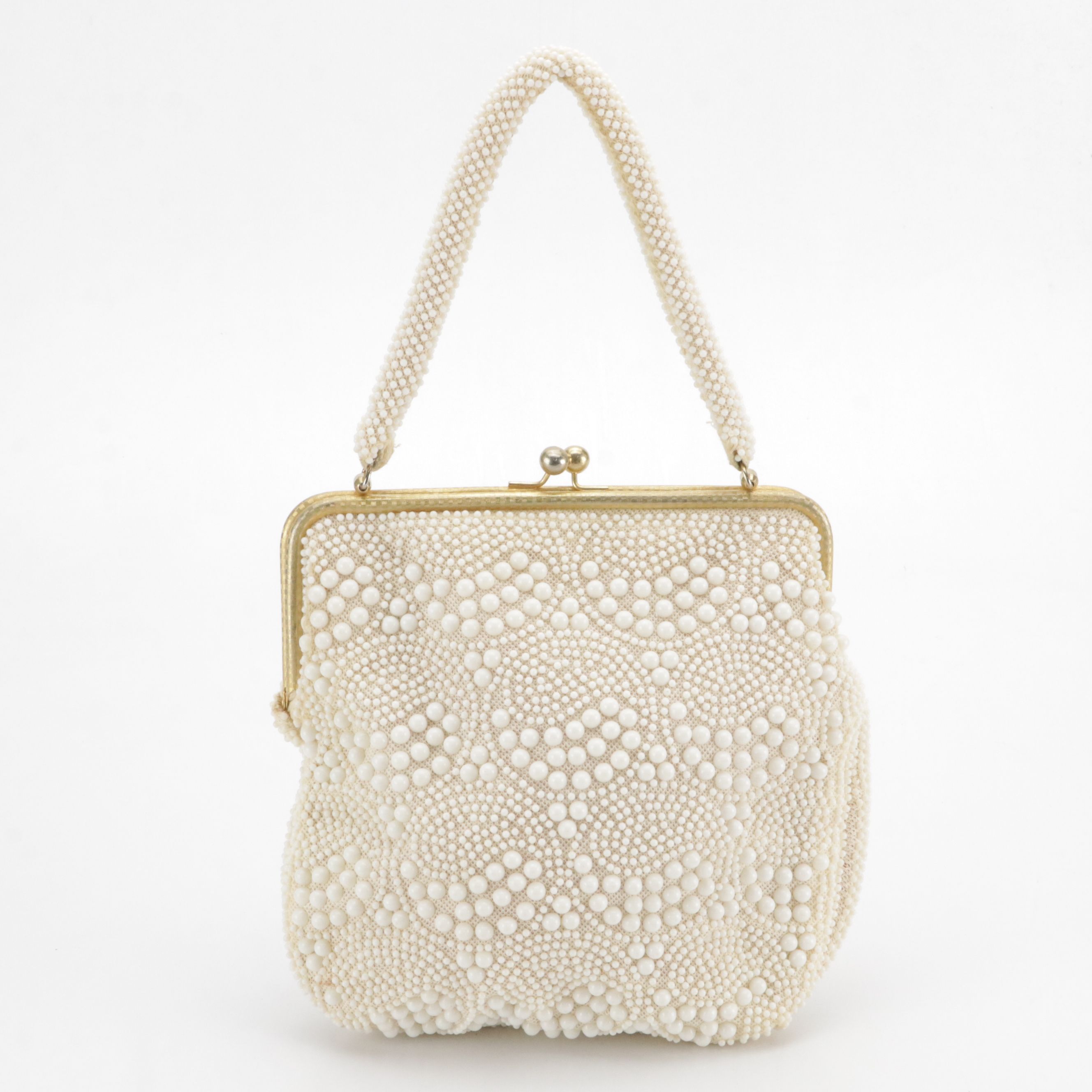 John Wind Lumured/Corde Bead Handbag, Mid-20th Century
