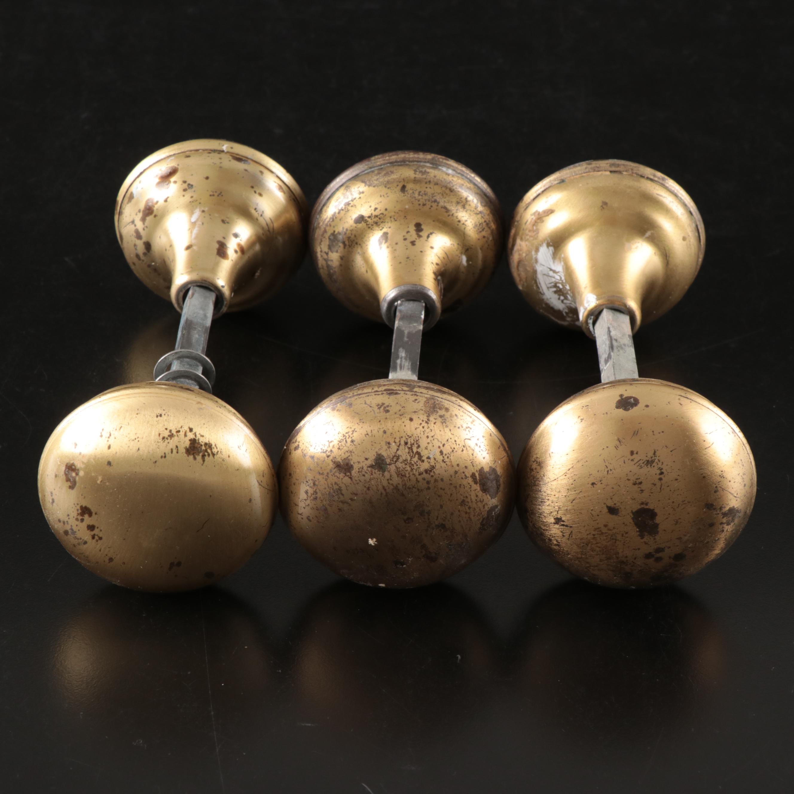 Metal and Glass Doorknobs with Glass Curtain Tiebacks