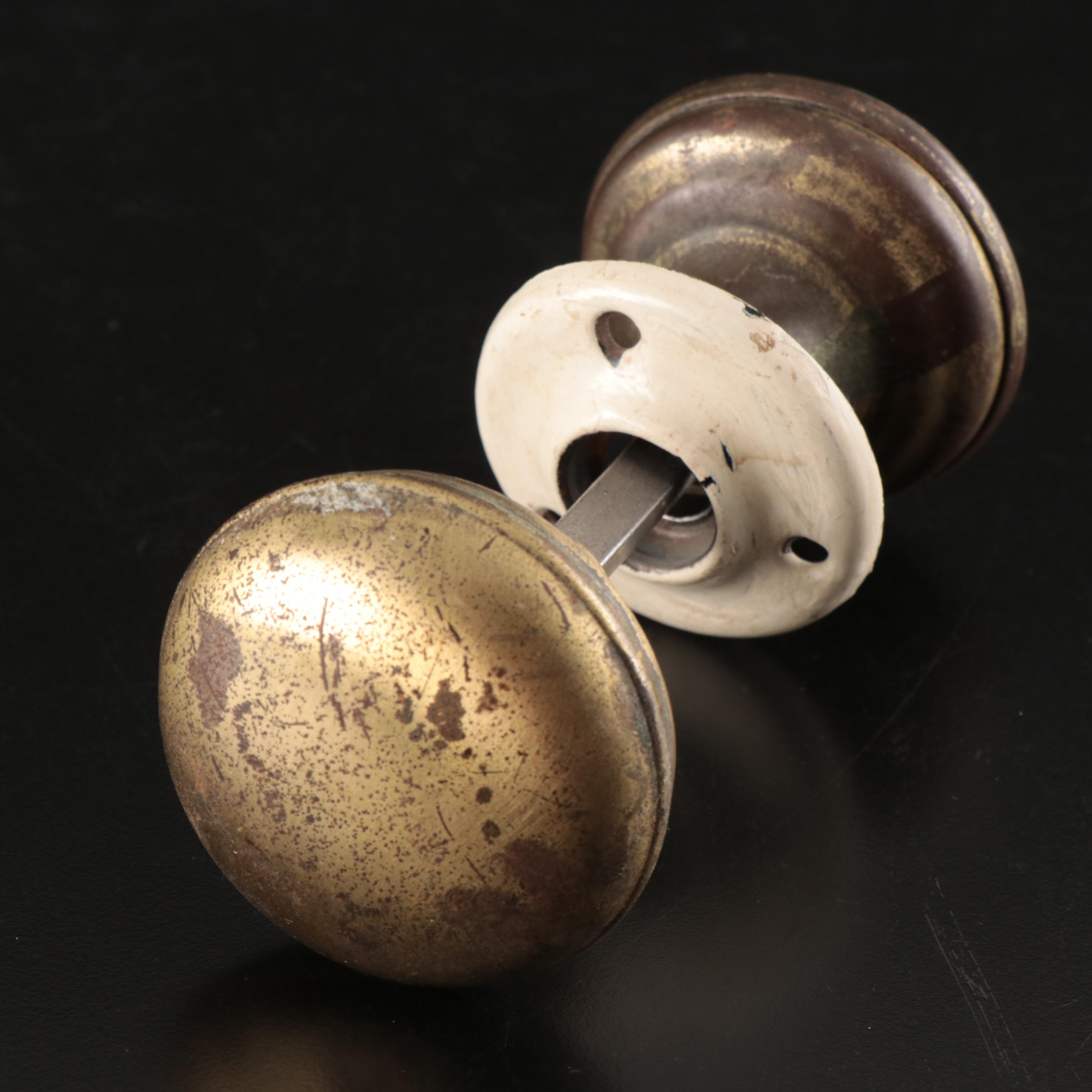 Metal and Glass Doorknobs with Glass Curtain Tiebacks