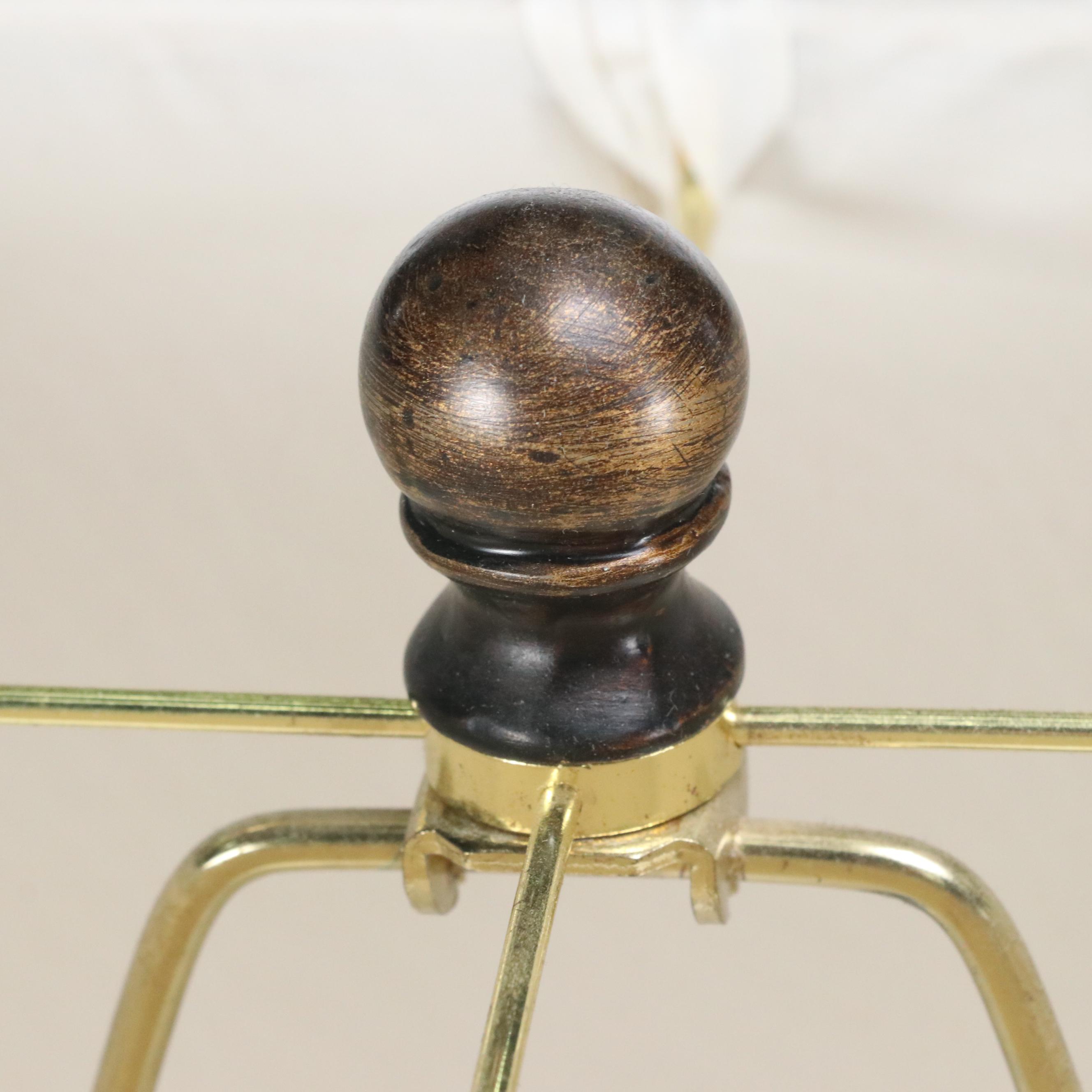 Bronze Finish Pig Resin Table Lamp with Fabric Shade