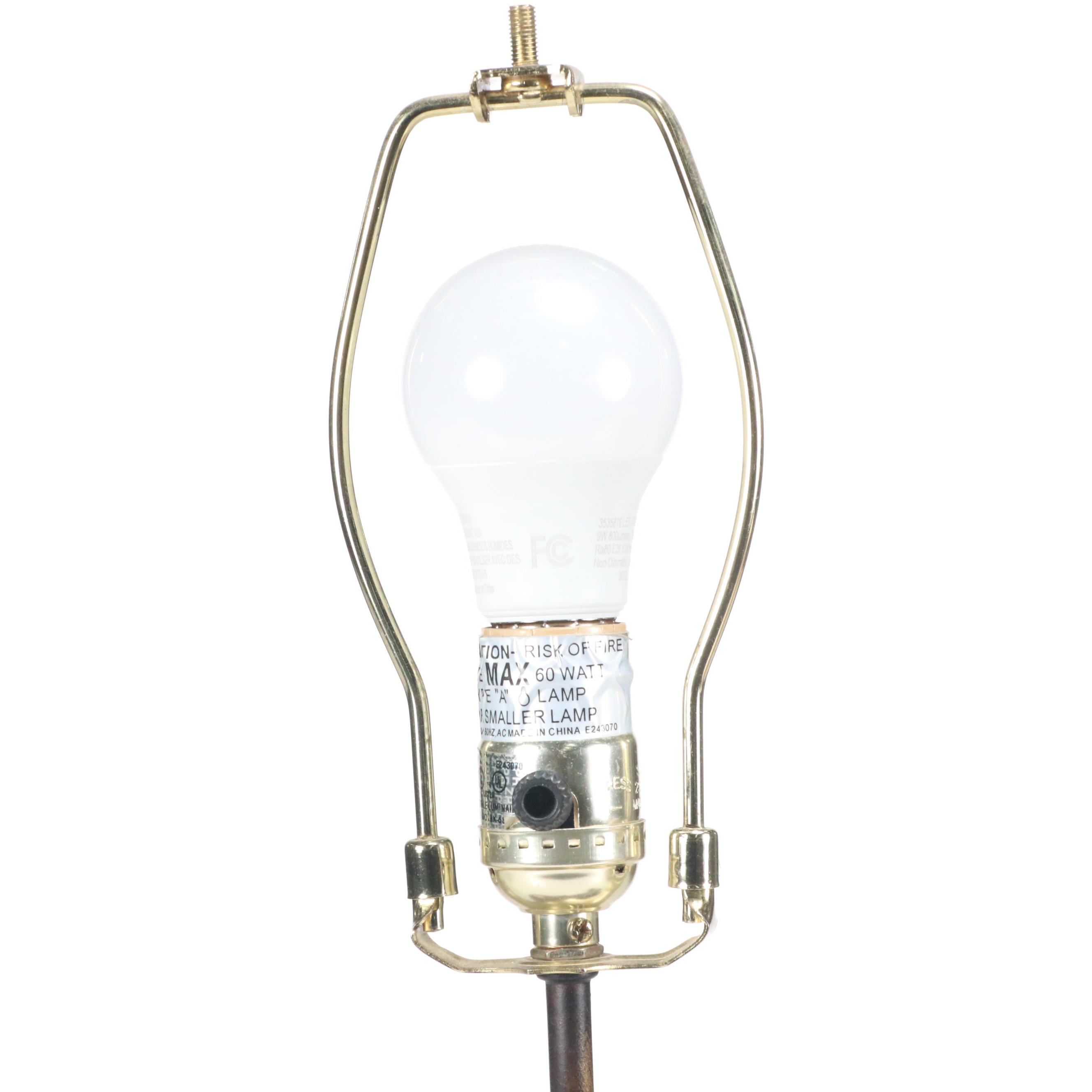 Bronze Finish Pig Resin Table Lamp with Fabric Shade