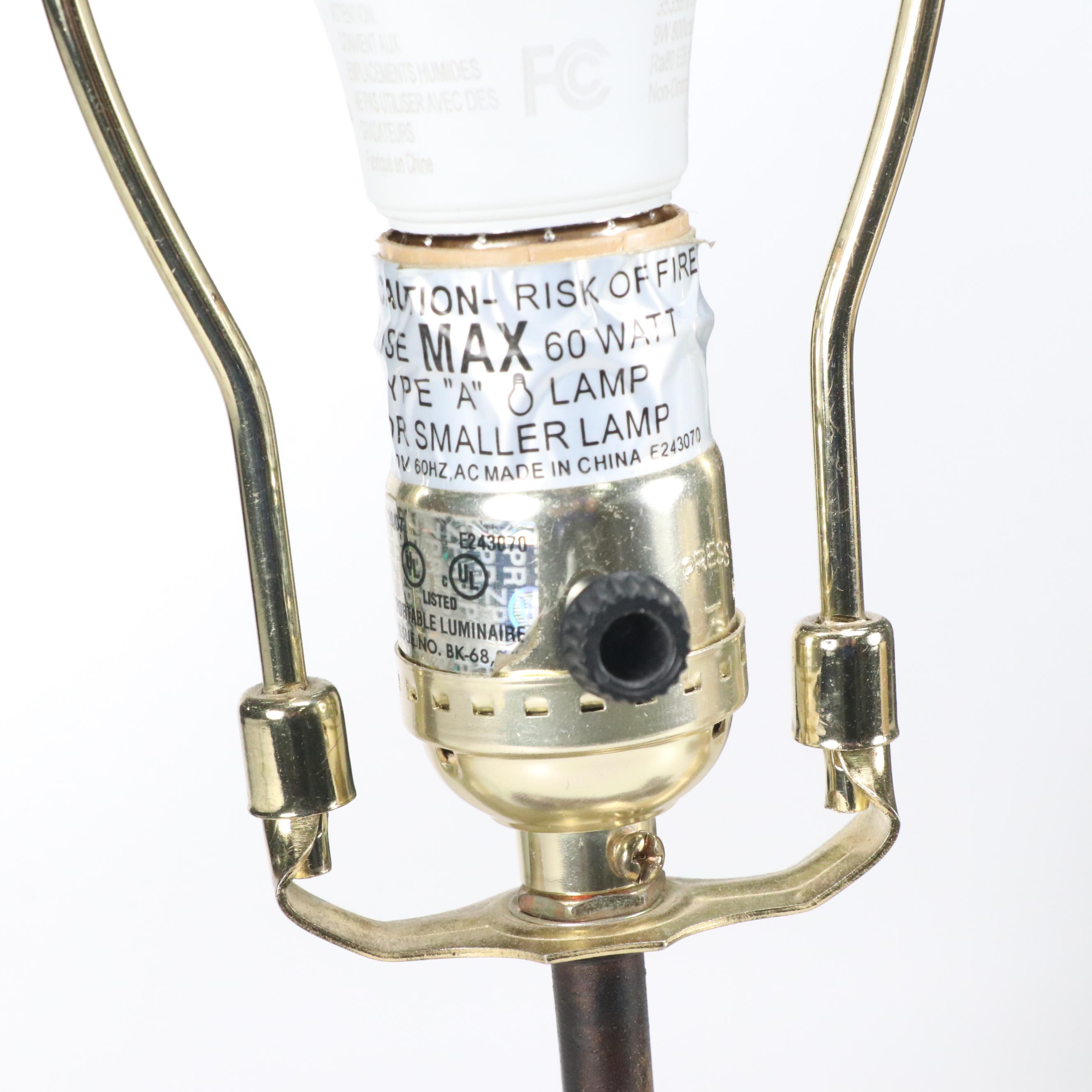 Bronze Finish Pig Resin Table Lamp with Fabric Shade