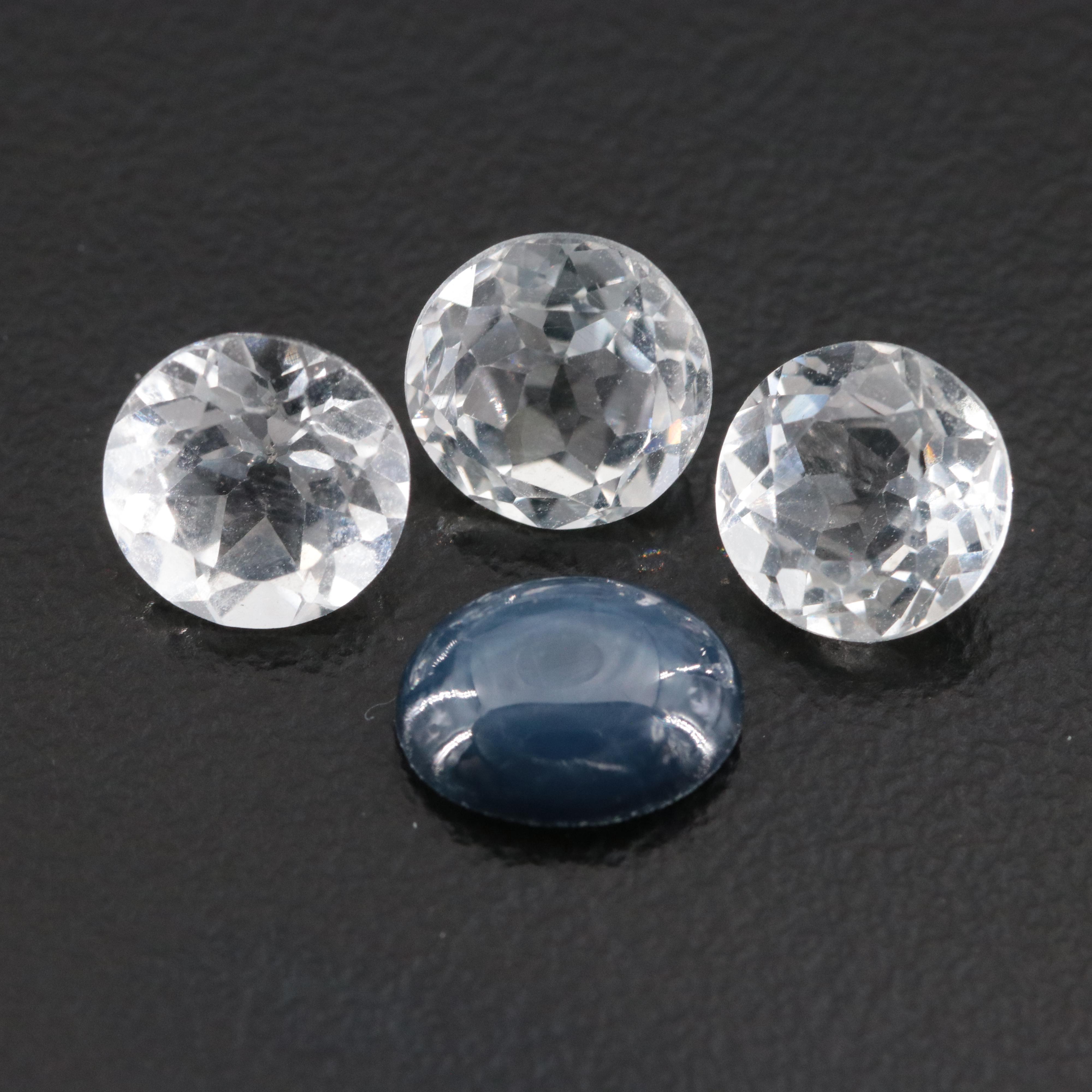 Loose 6.92 CTW Star Sapphire and White Topaz Lot