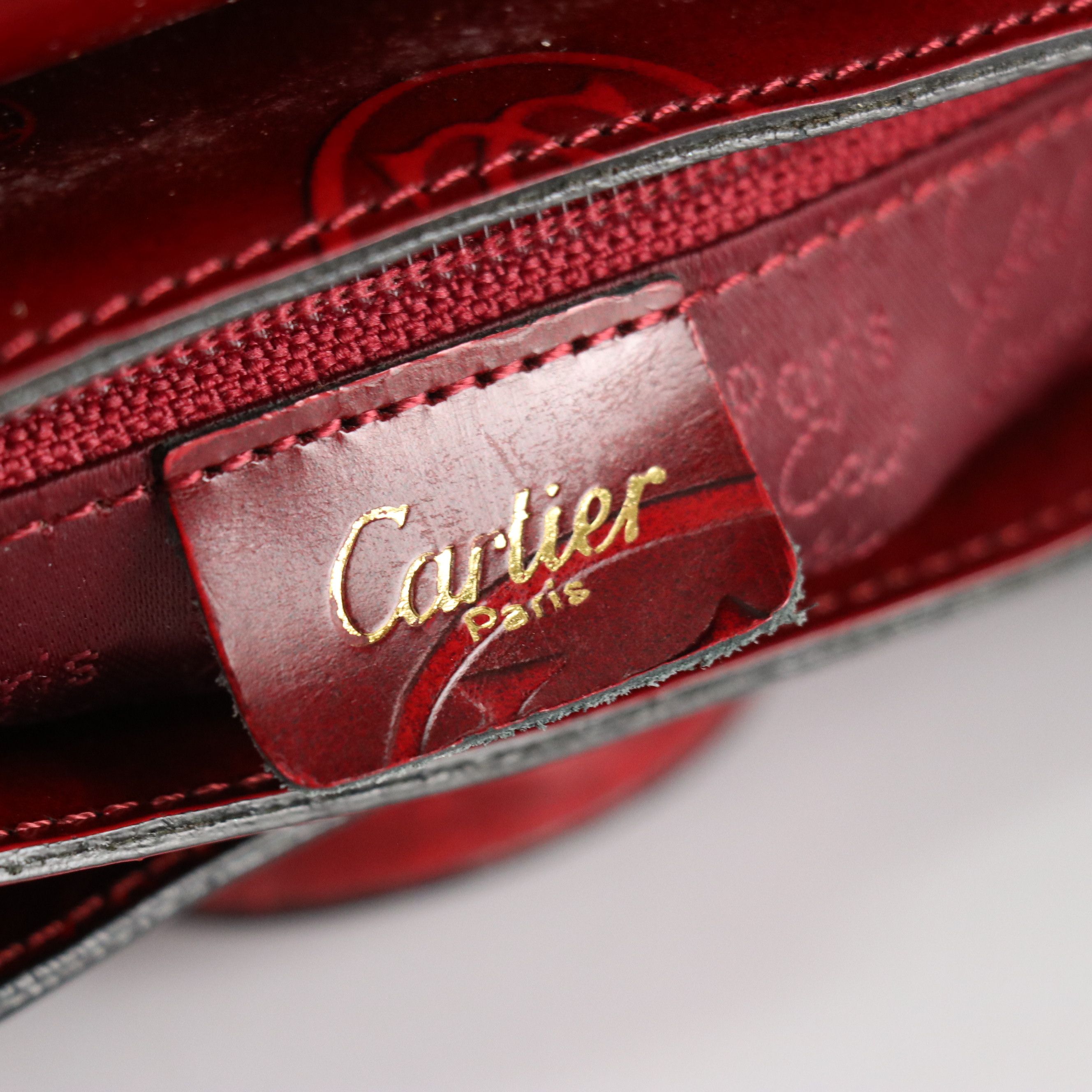 Cartier "Happy Birthday" Hobo Shoulder Bag in Embossed Bordeaux Leather