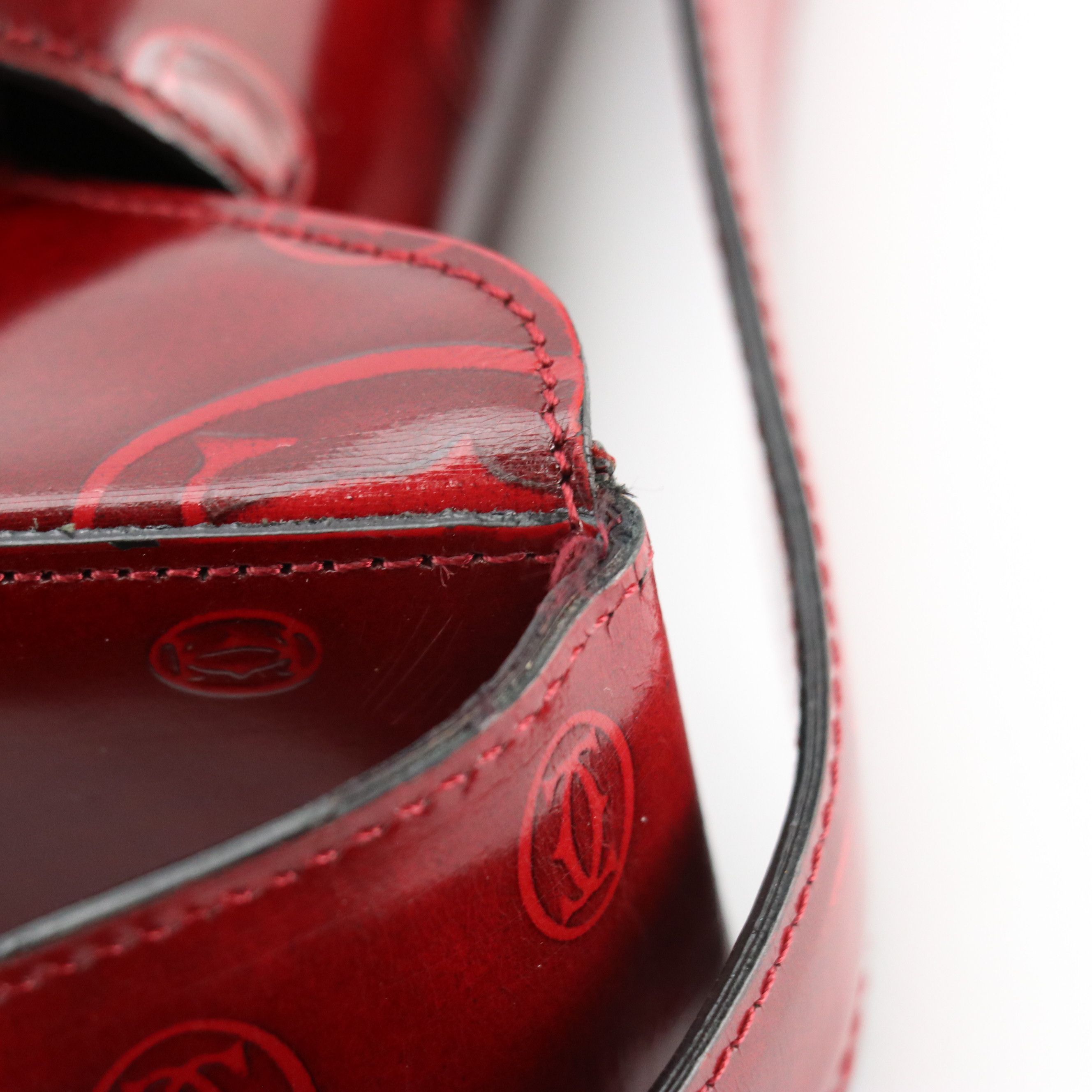 Cartier "Happy Birthday" Hobo Shoulder Bag in Embossed Bordeaux Leather