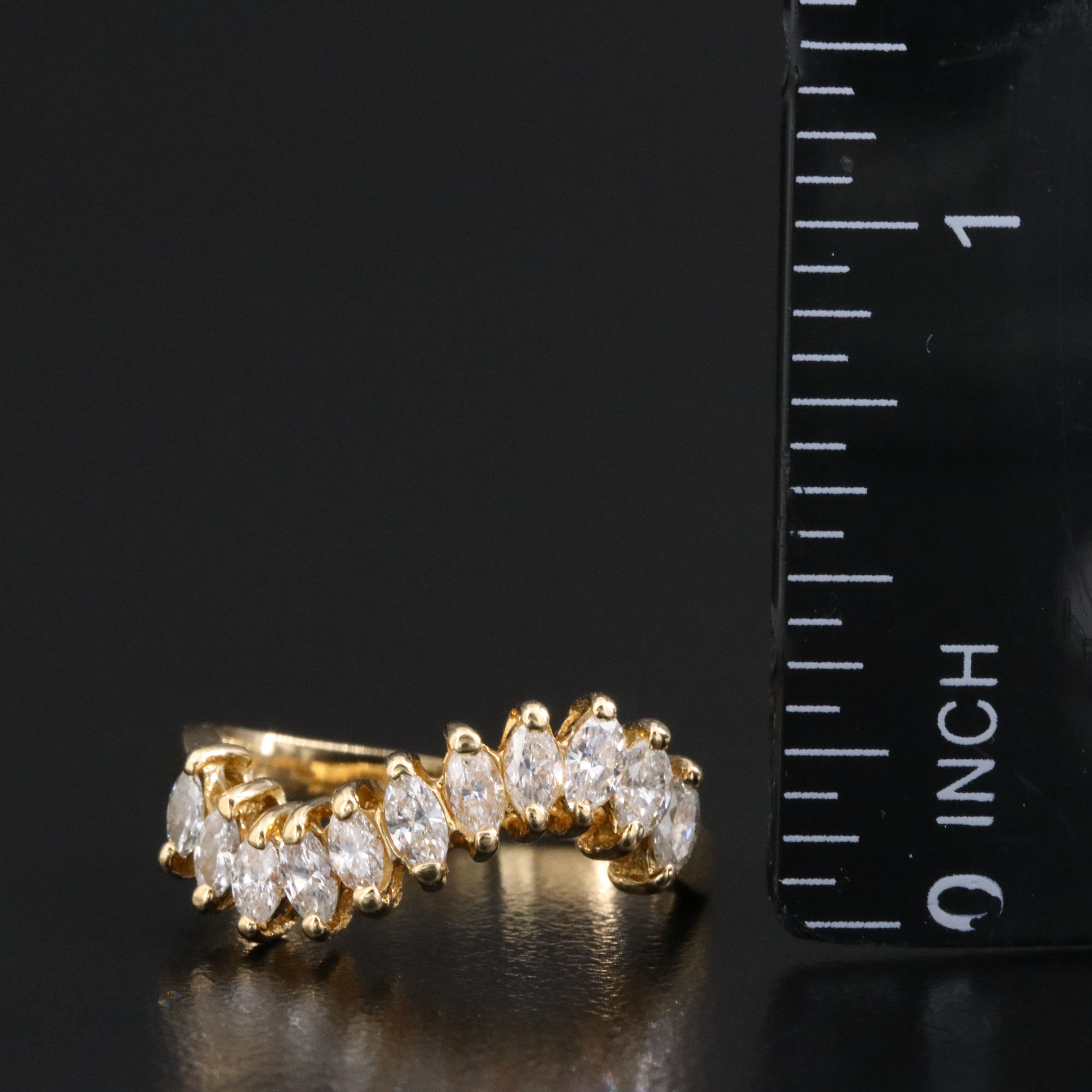 18K 1.02 CTW Diamond Wave Ring
