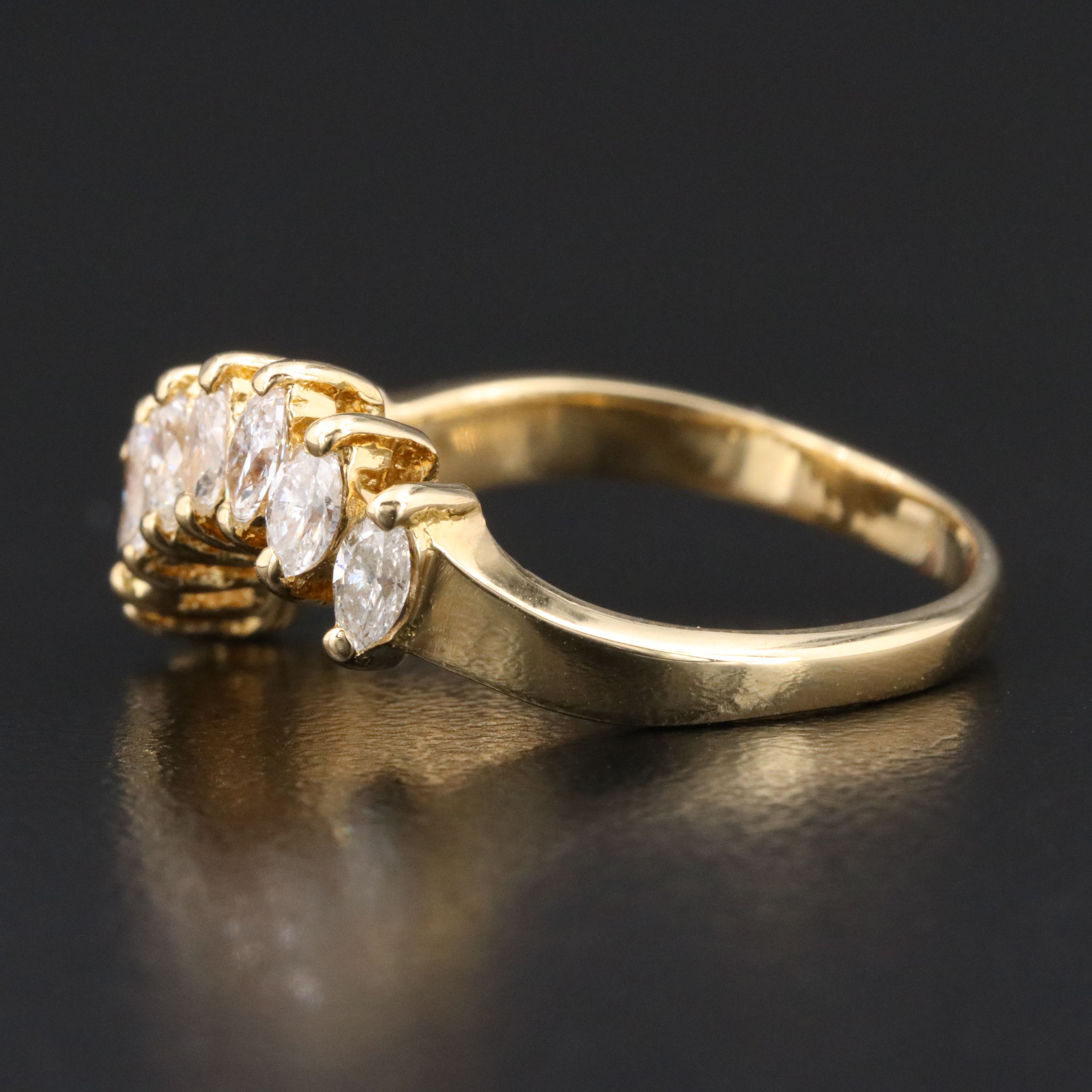 18K 1.02 CTW Diamond Wave Ring