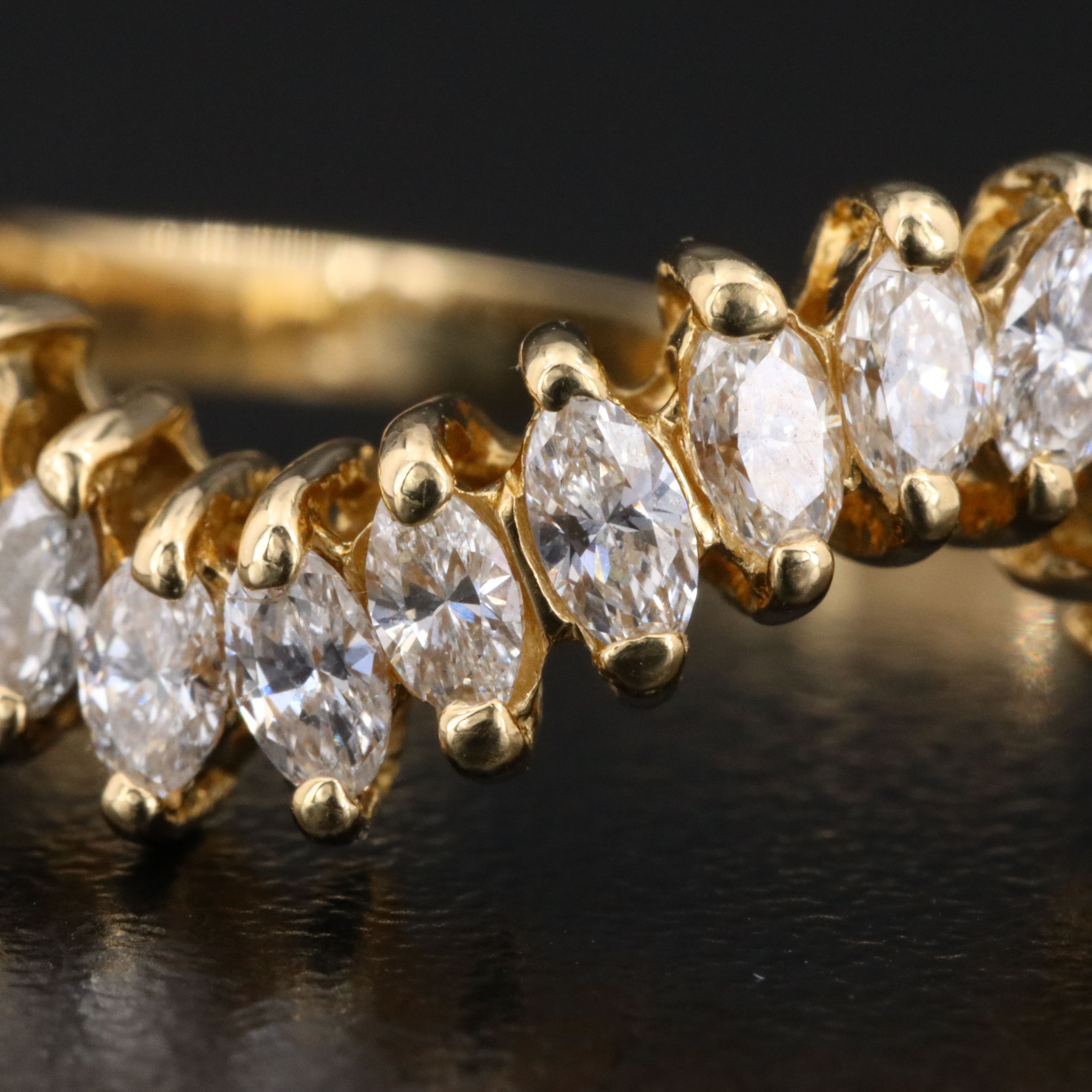 18K 1.02 CTW Diamond Wave Ring