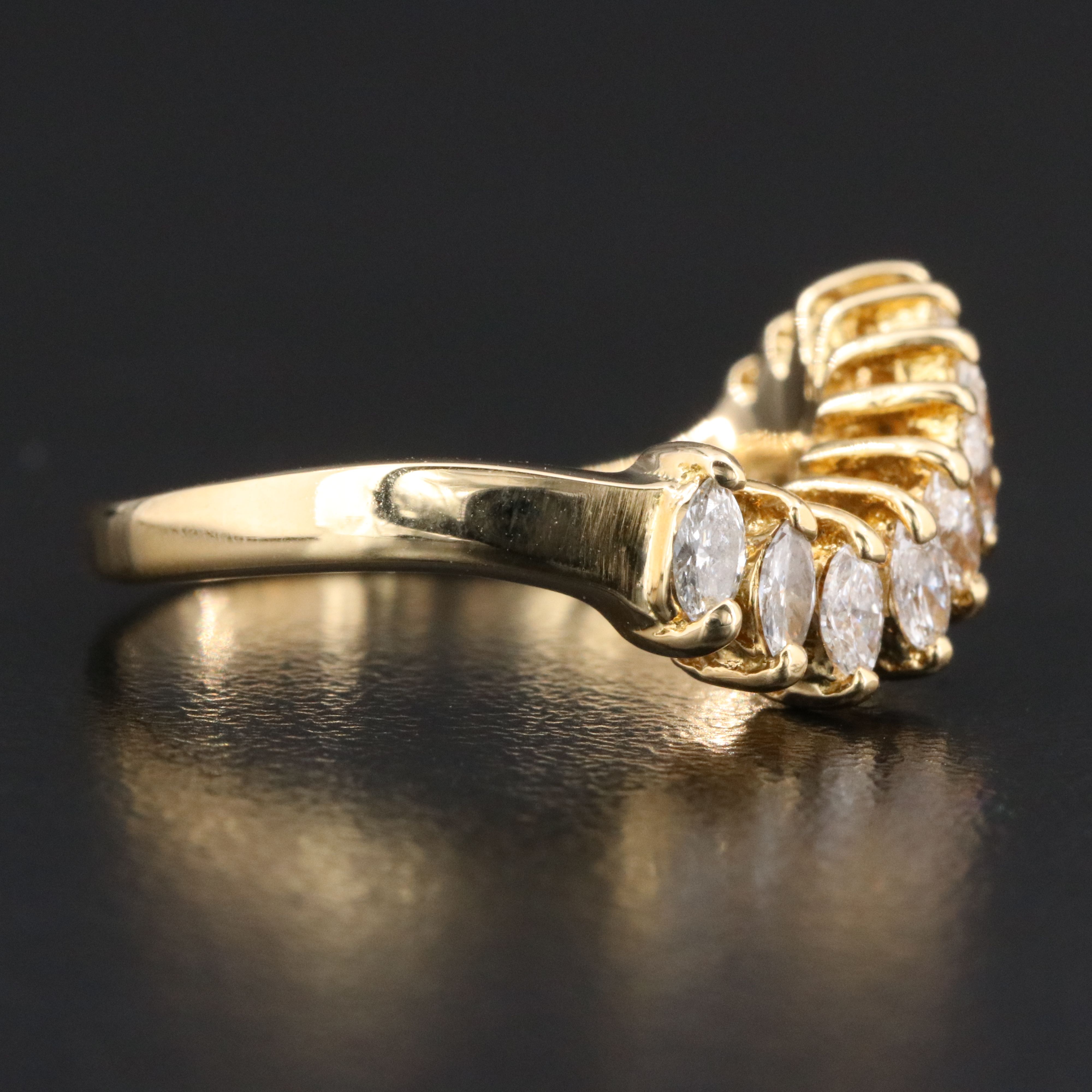 18K 1.02 CTW Diamond Wave Ring