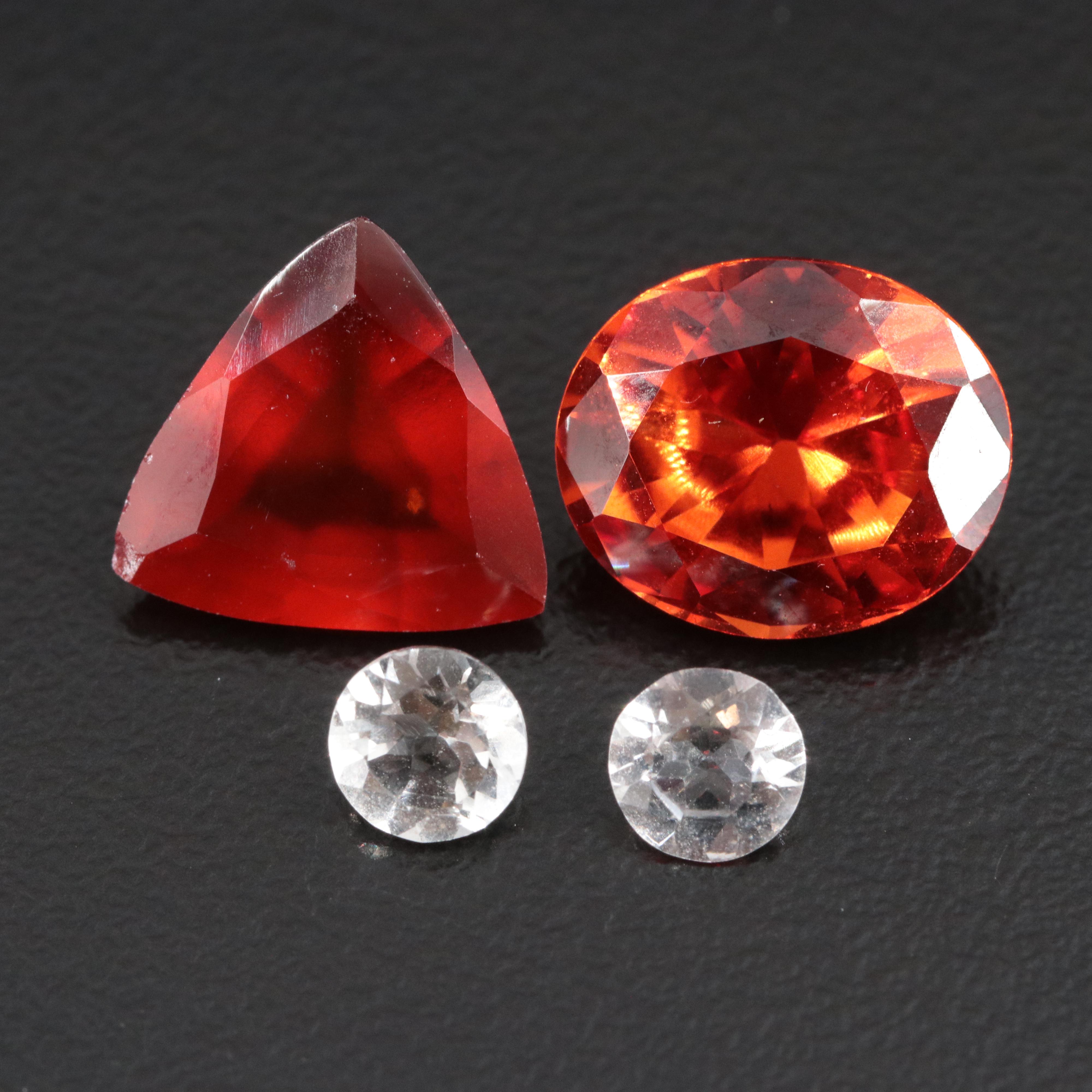 Loose 11.04 CTW Lab Grown Sapphire, Hessonite and Topaz Lot