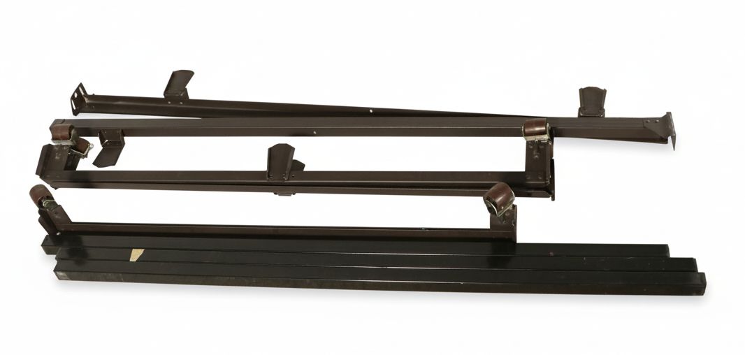 Art Nouveau Style Brass and Iron Headboard and Accessories