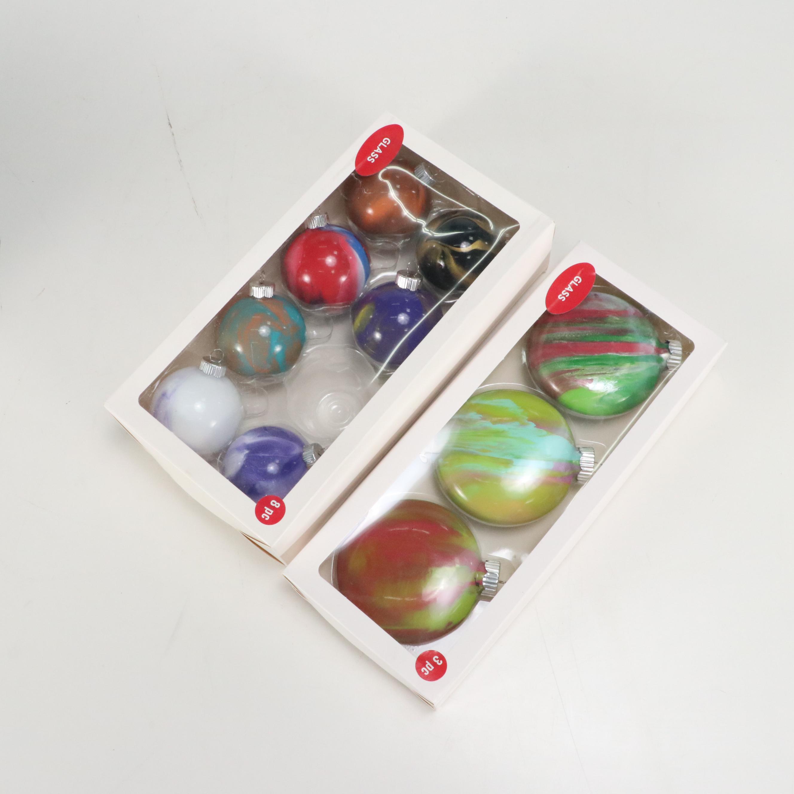 Tree House Studio and Other Reverse-Painted Glass Ornaments