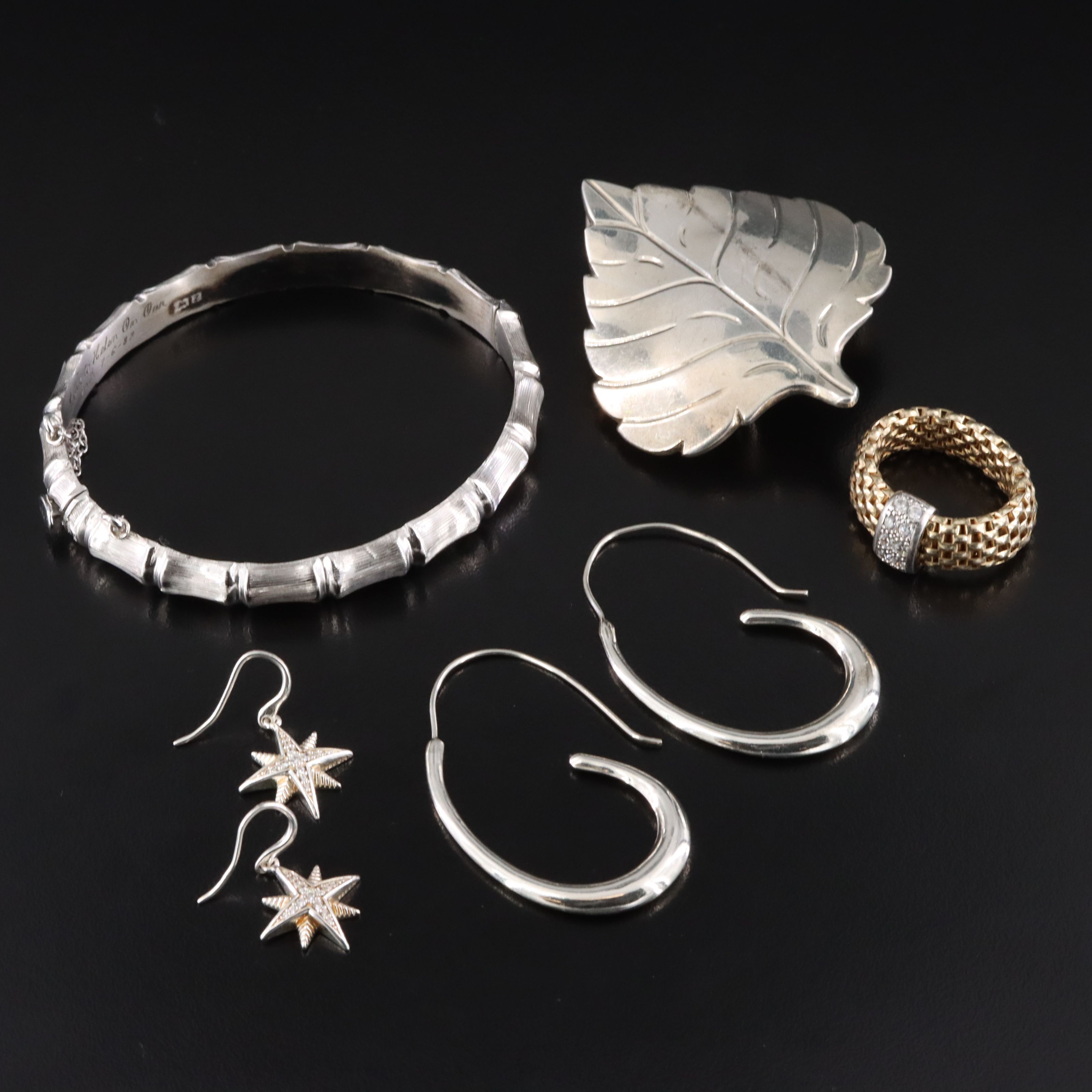 Jim Hayes Leaf Buckle Featured in Sterling CZ Jewelry Collection