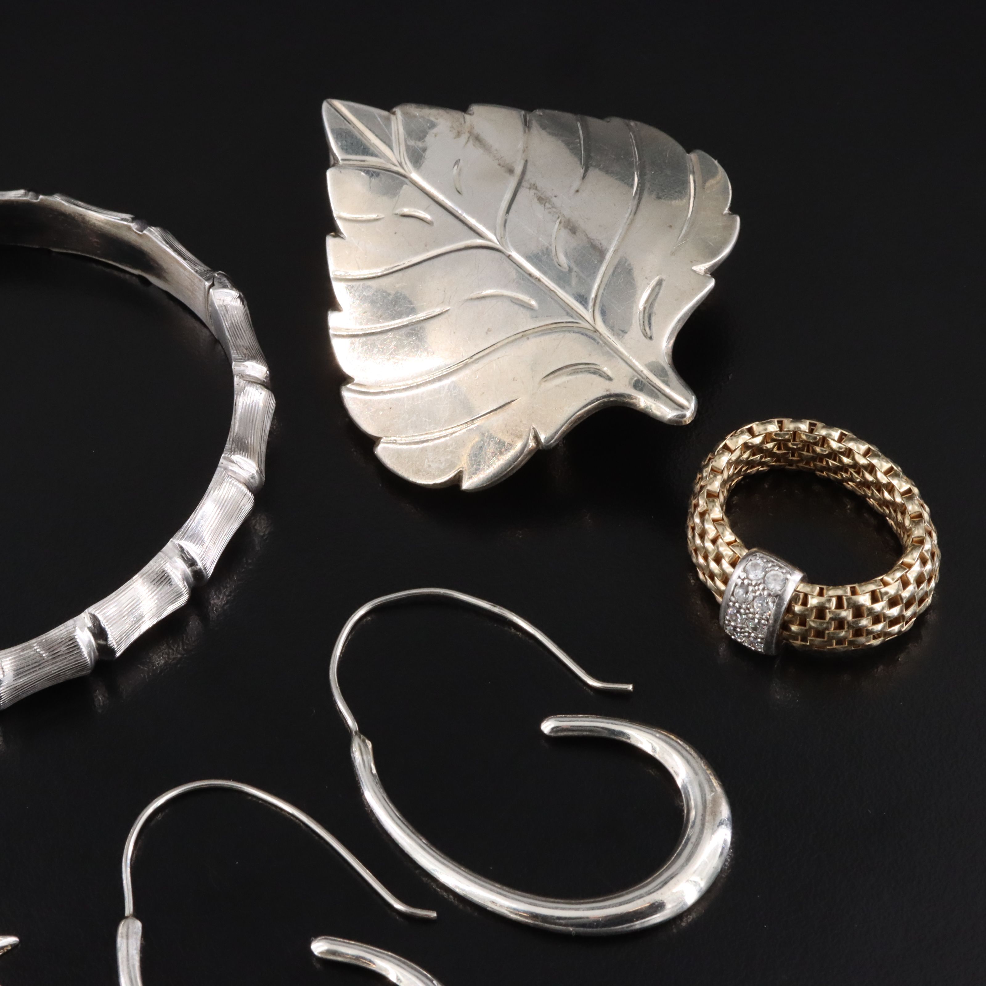 Jim Hayes Leaf Buckle Featured in Sterling CZ Jewelry Collection