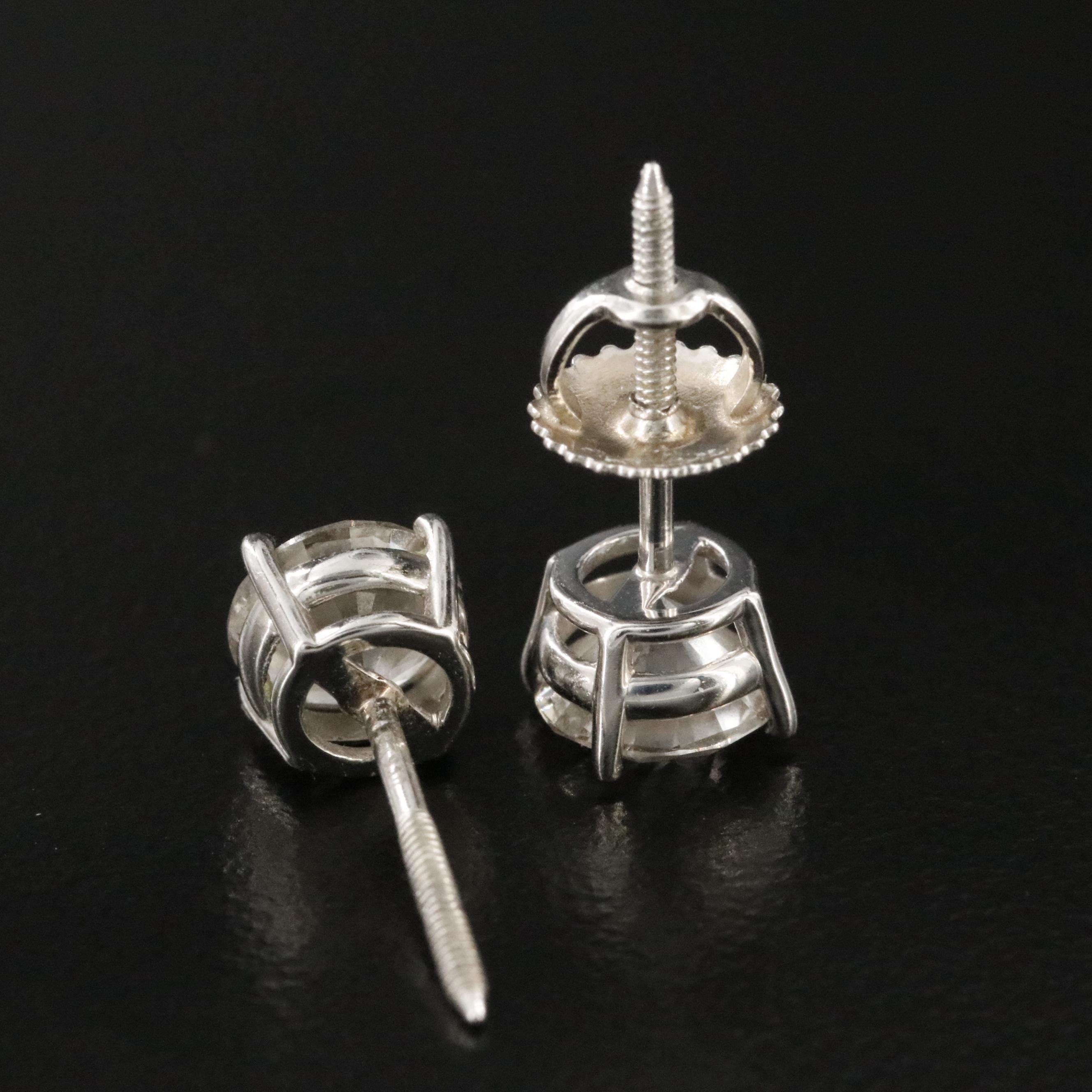 Platinum 1.60 CTW Lab Grown Diamond Stud Earrings