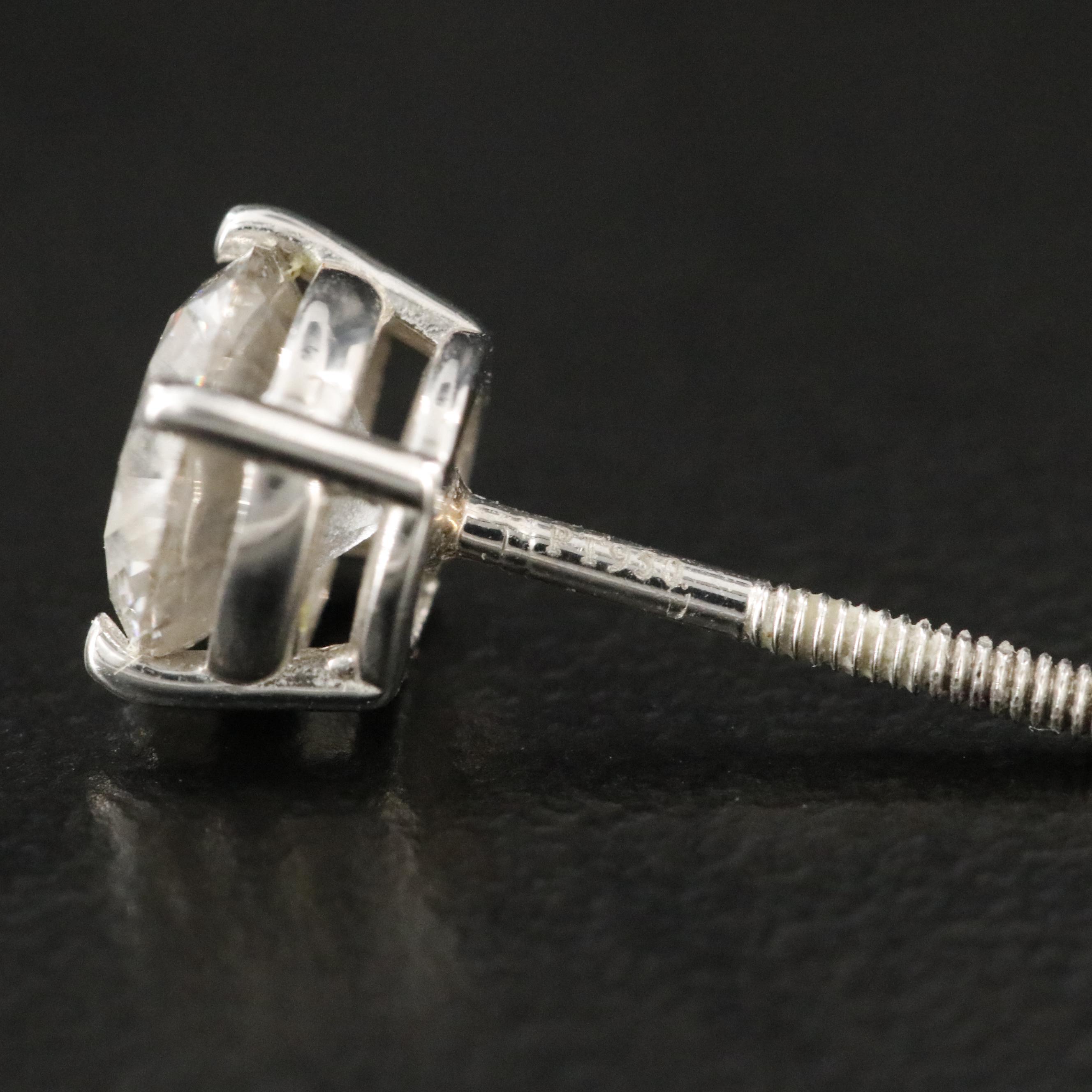 Platinum 1.60 CTW Lab Grown Diamond Stud Earrings