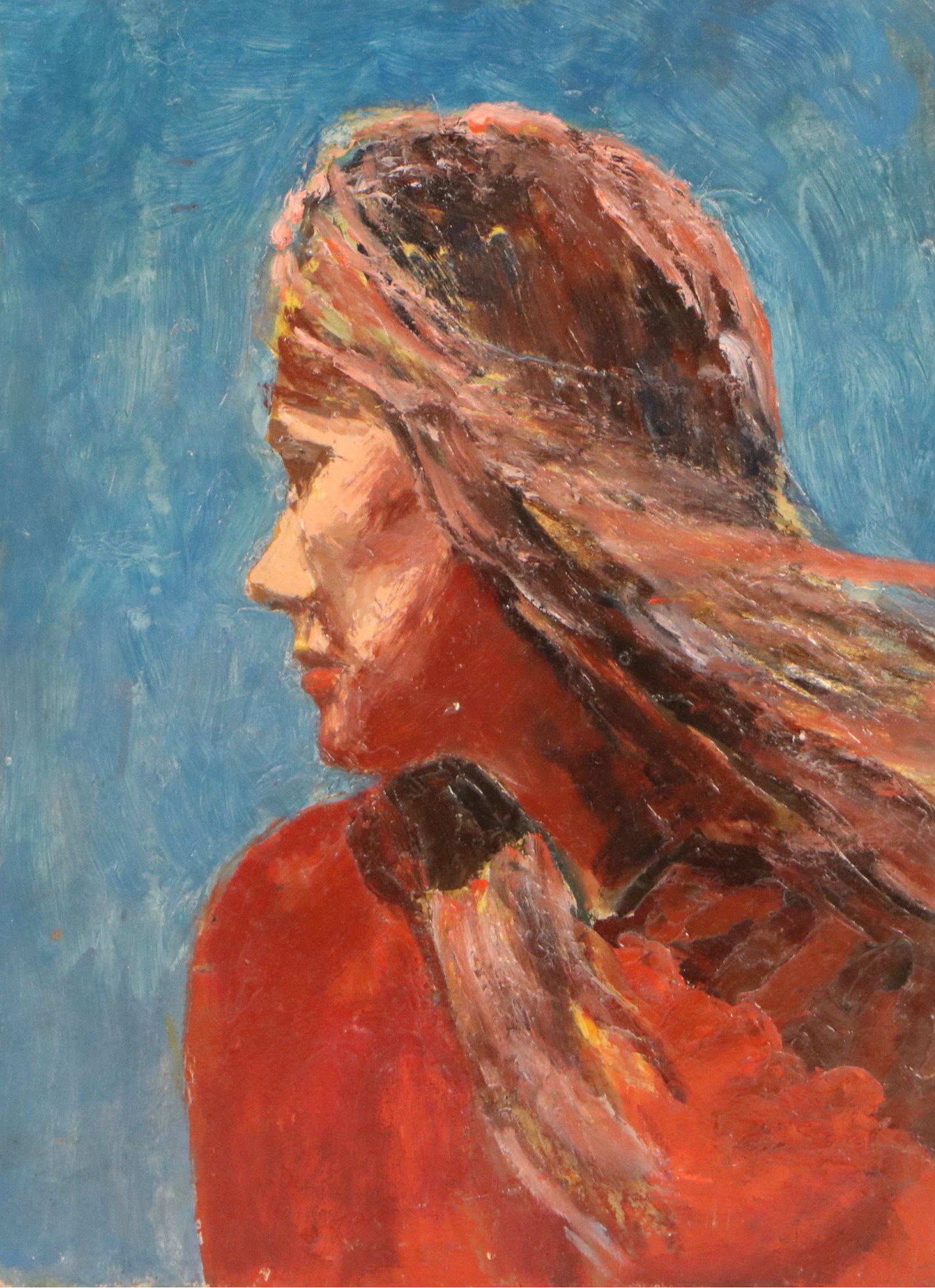Bernard Lennon Portrait Oil Painting with Plein Air Landscape on Verso