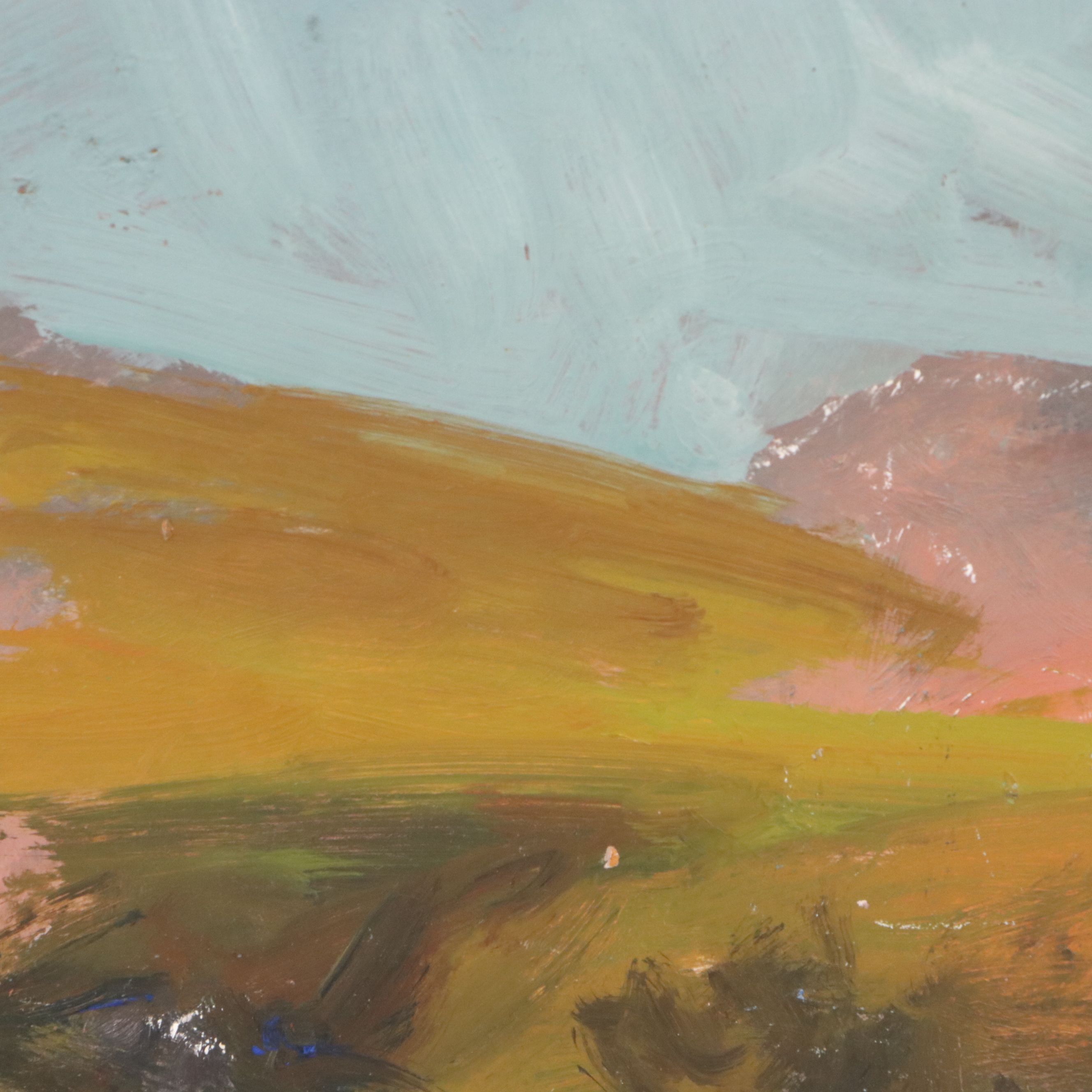 Bernard Lennon Portrait Oil Painting with Plein Air Landscape on Verso