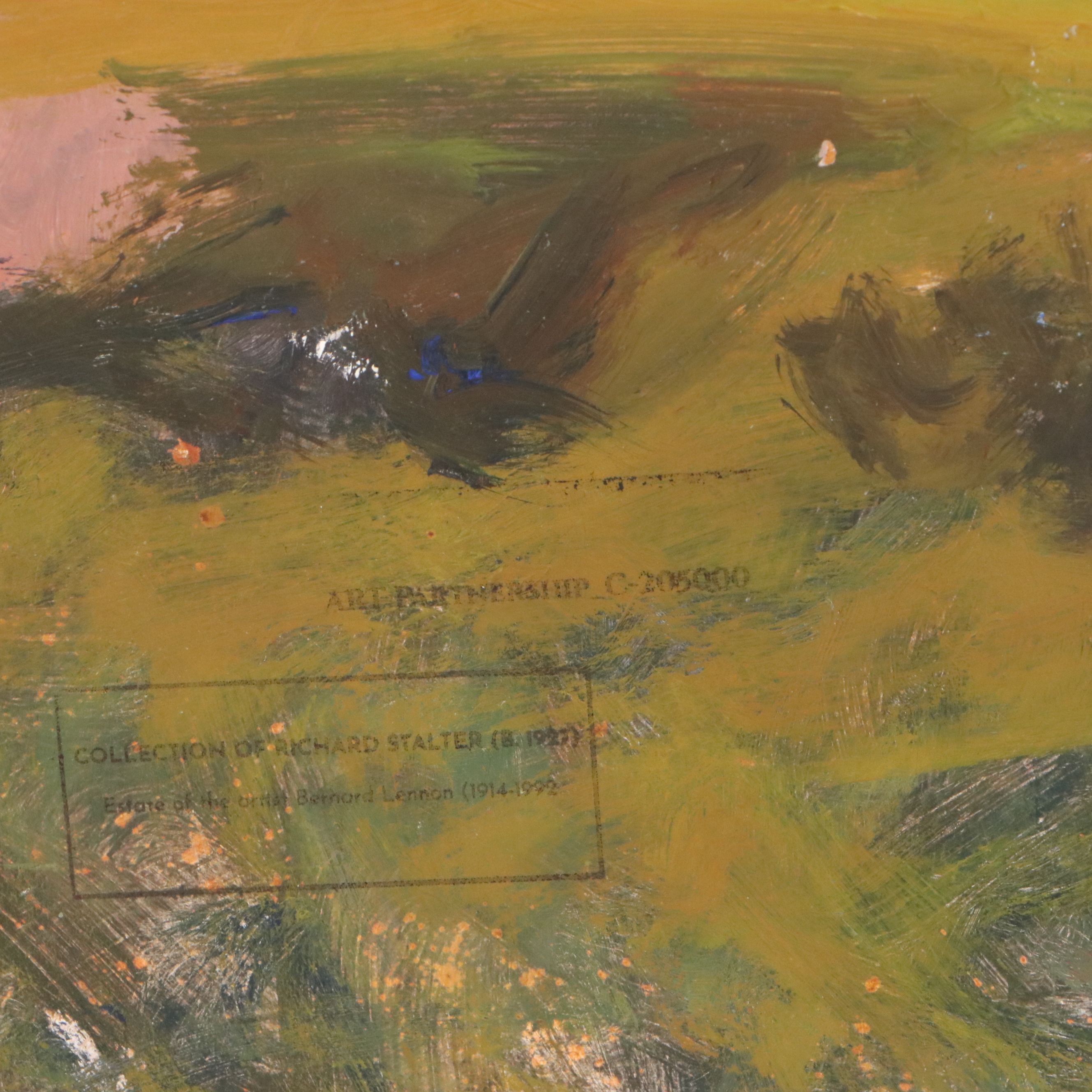 Bernard Lennon Portrait Oil Painting with Plein Air Landscape on Verso