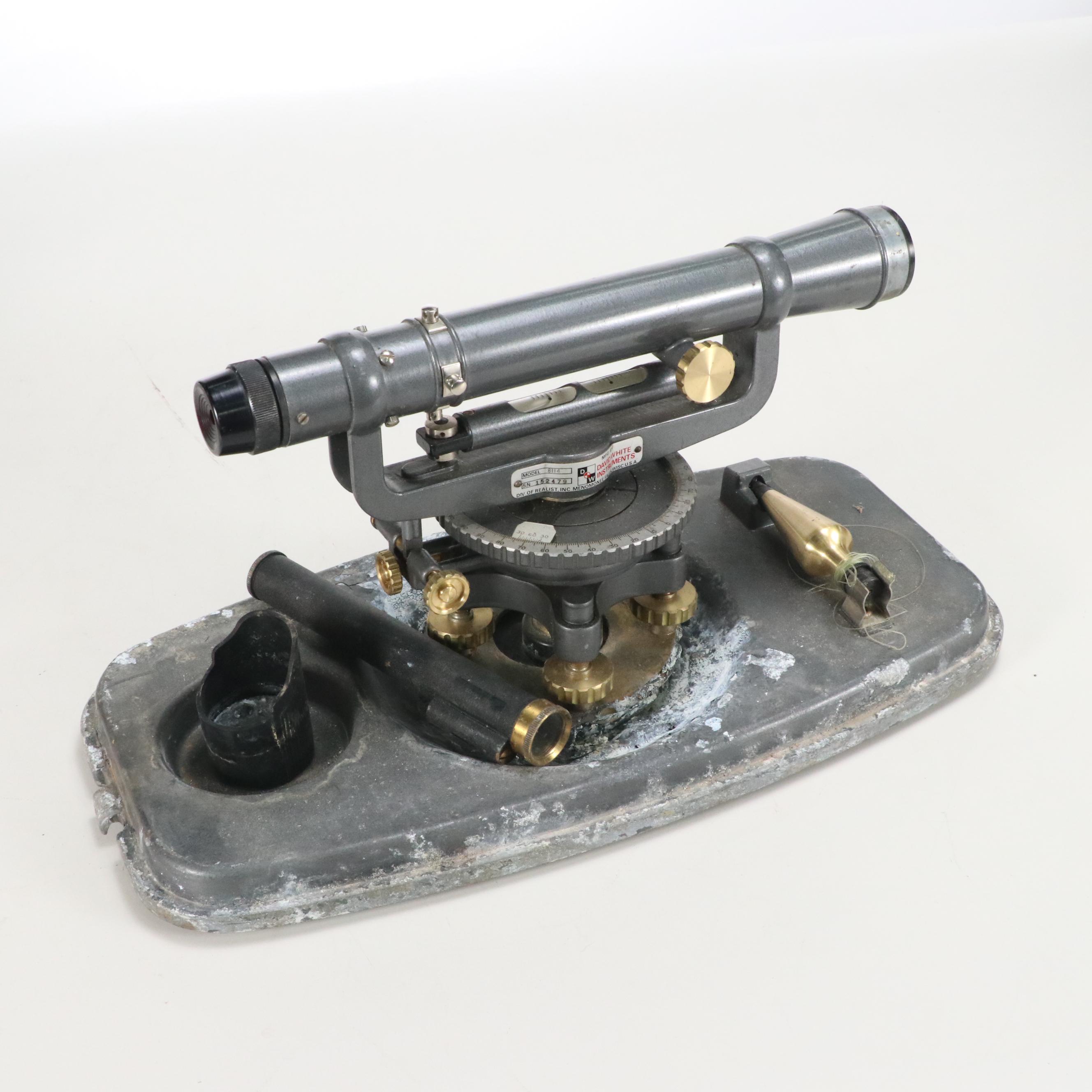 David White Instruments Transit Survey Level with Carrying Case, Mid-20th C.