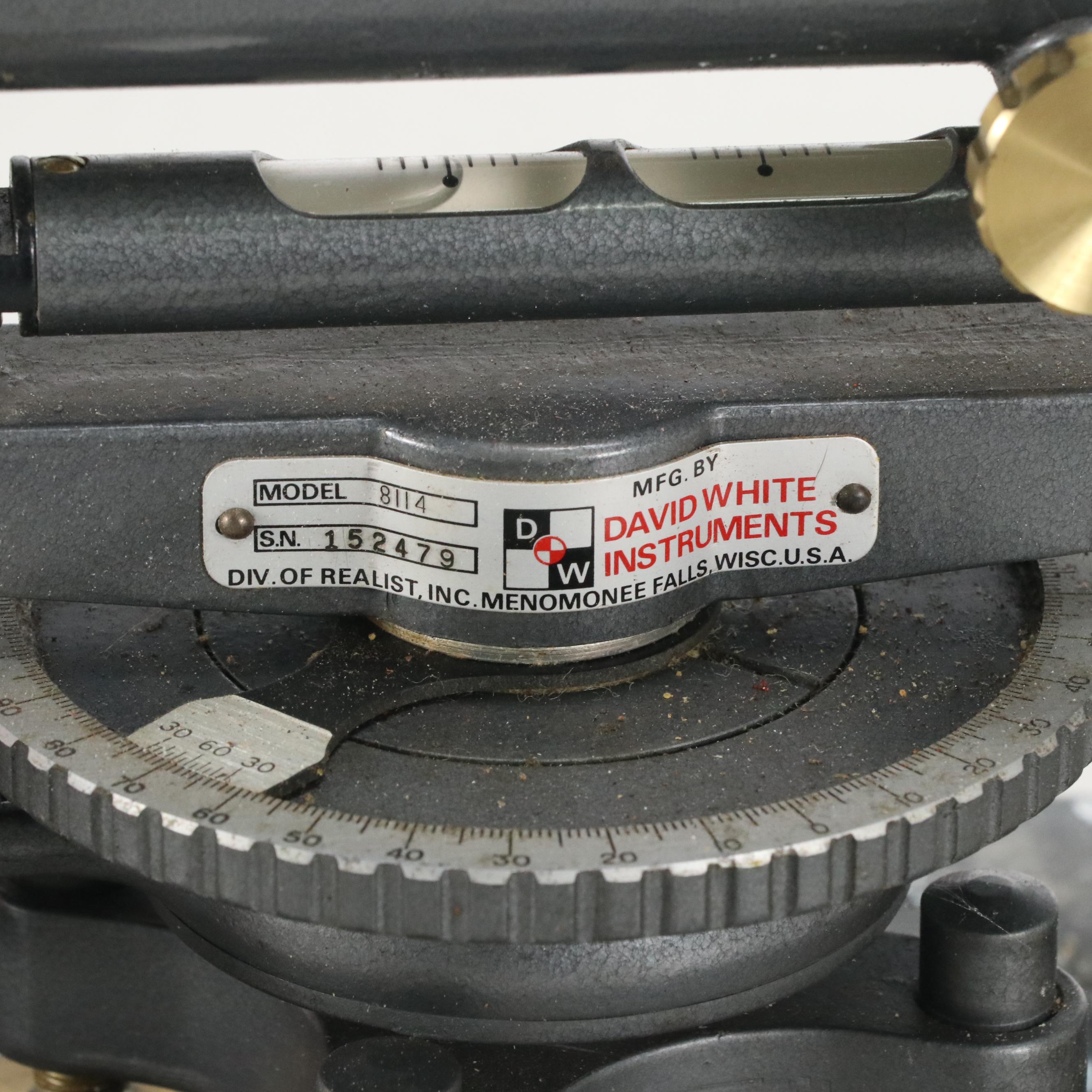 David White Instruments Transit Survey Level with Carrying Case, Mid-20th C.