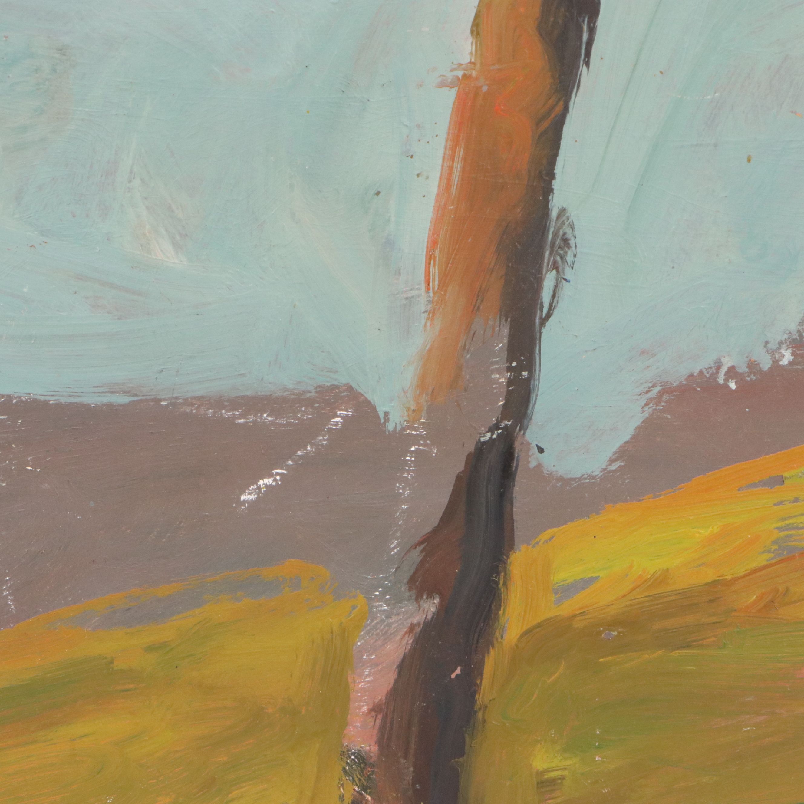 Bernard Lennon Portrait Oil Painting with Plein Air Landscape on Verso