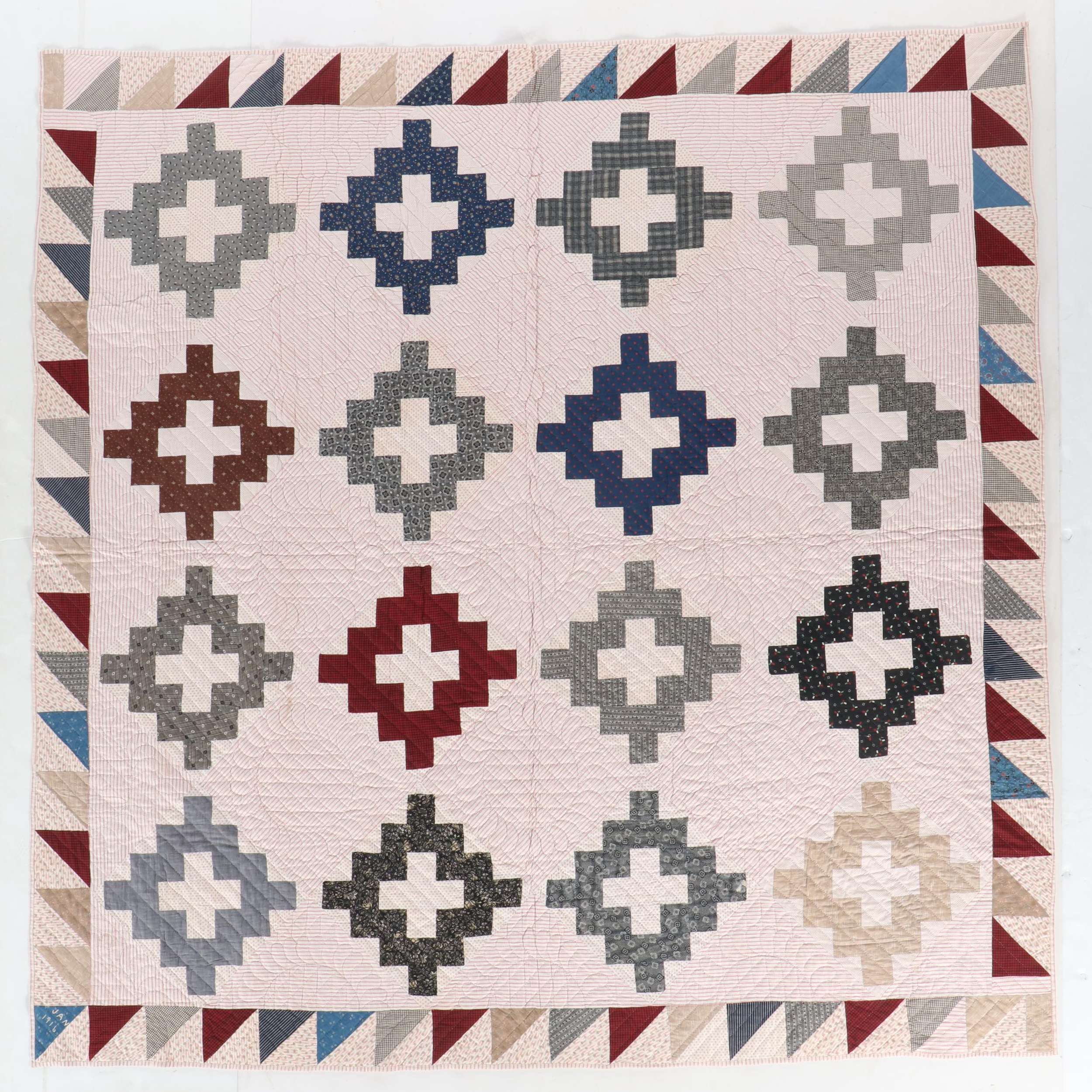 Handmade "Chimney Sweep", "Dresden Plate", "Disappearing Nine-Patch" Quilts