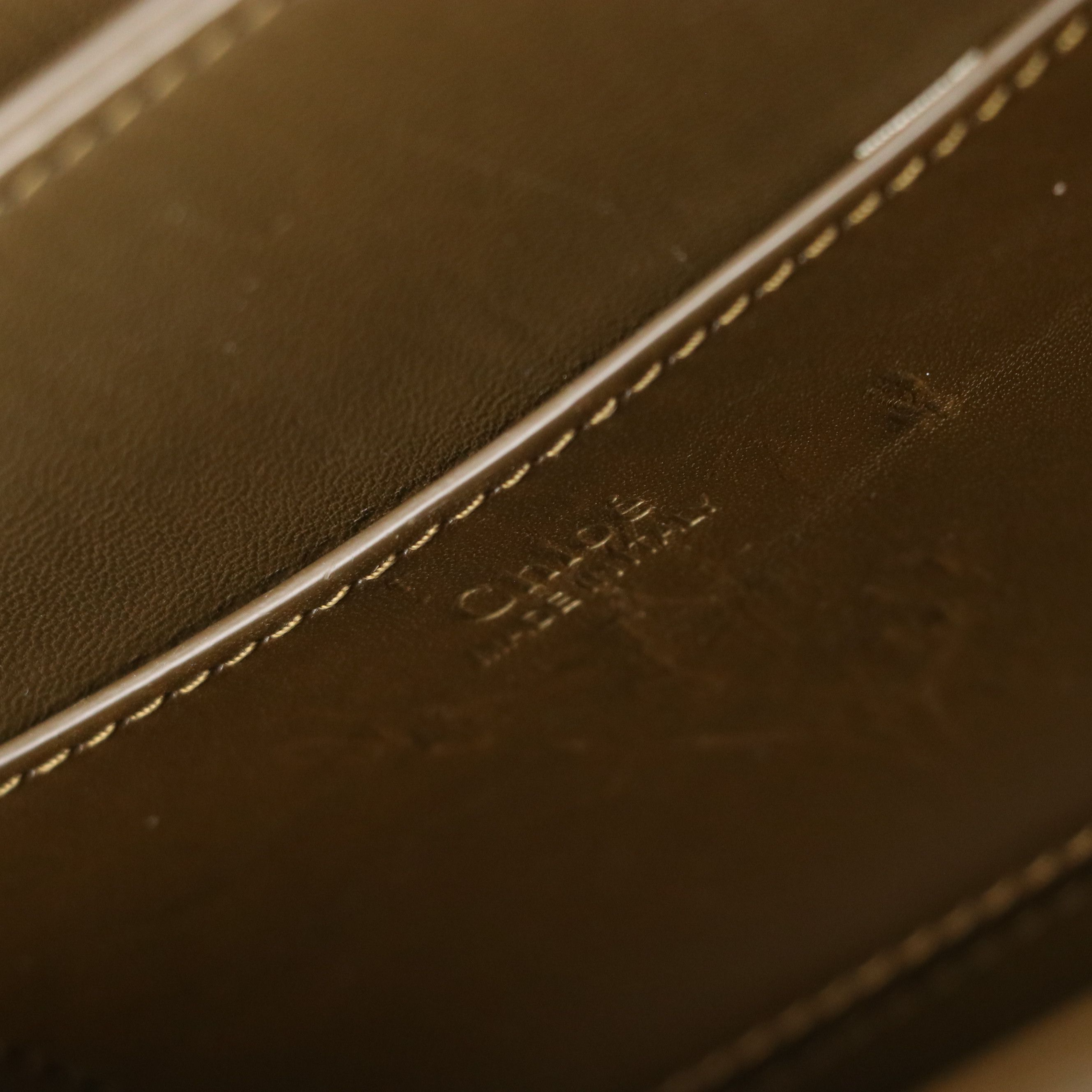 Chloé Kattie Blanket Stitch Crossbody Bag in Olive Calfskin Leather