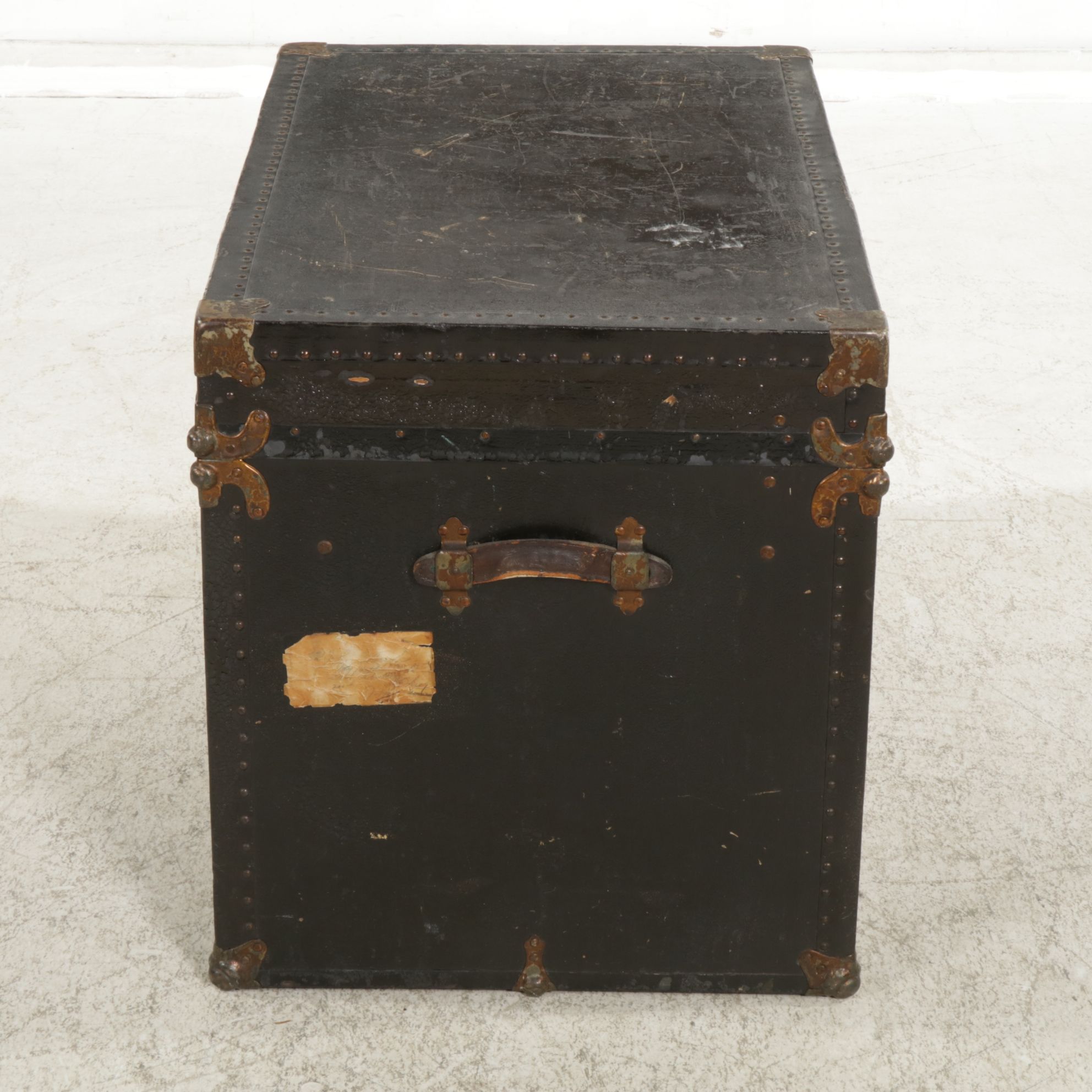 Canvas Covered Flat-Top Steamer Trunk, Early to Mid-20th Century