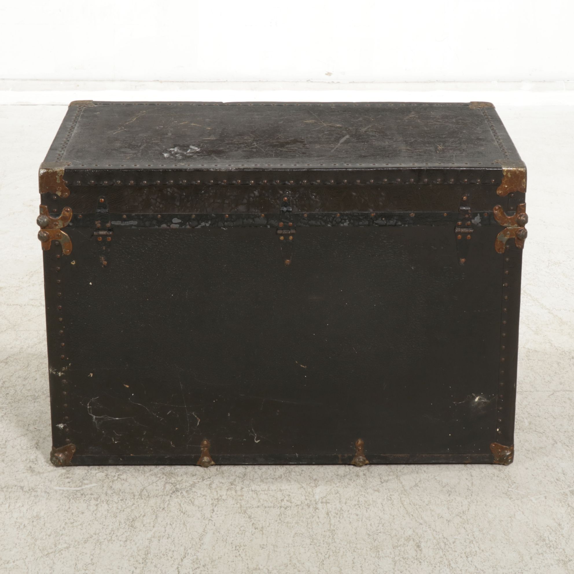 Canvas Covered Flat-Top Steamer Trunk, Early to Mid-20th Century