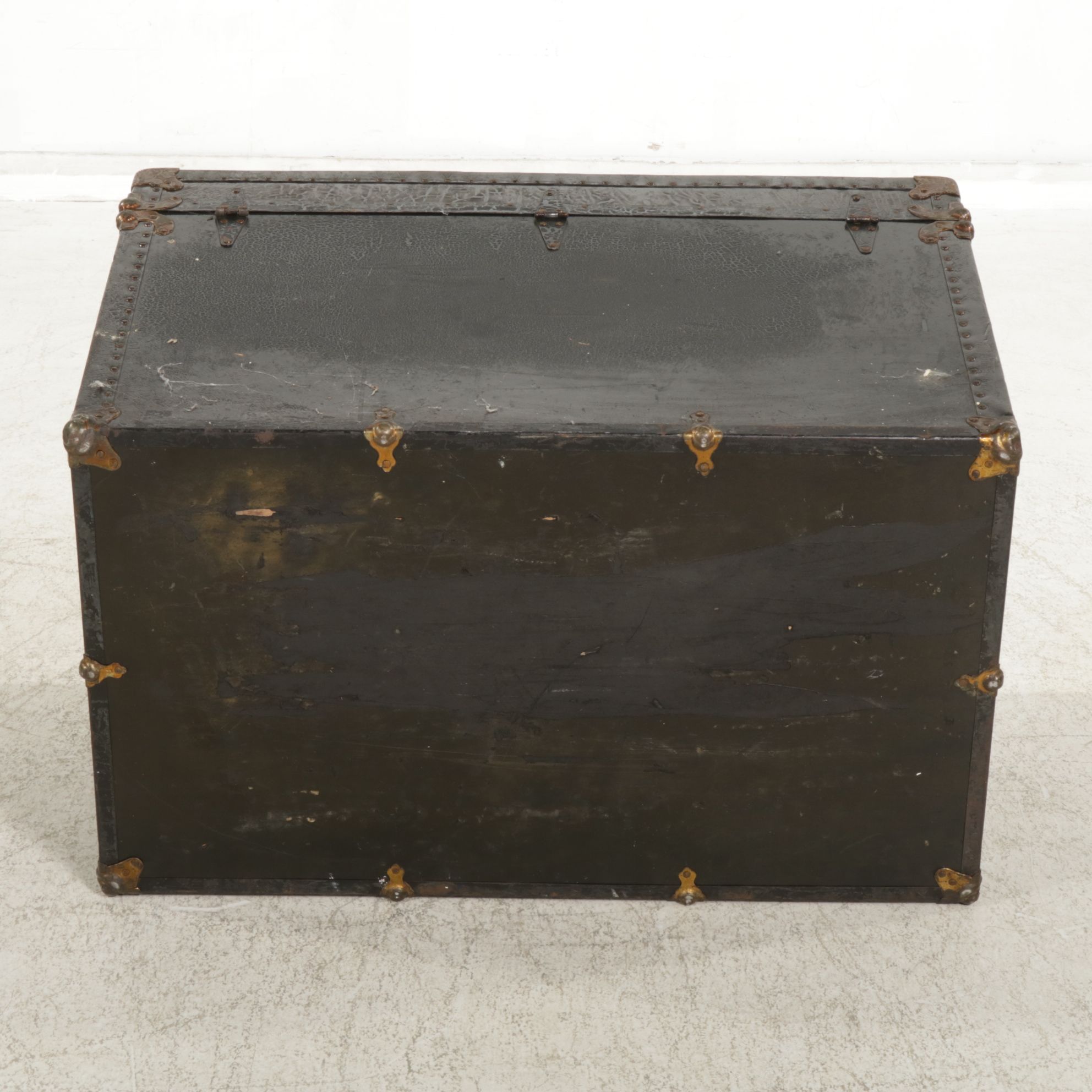 Canvas Covered Flat-Top Steamer Trunk, Early to Mid-20th Century
