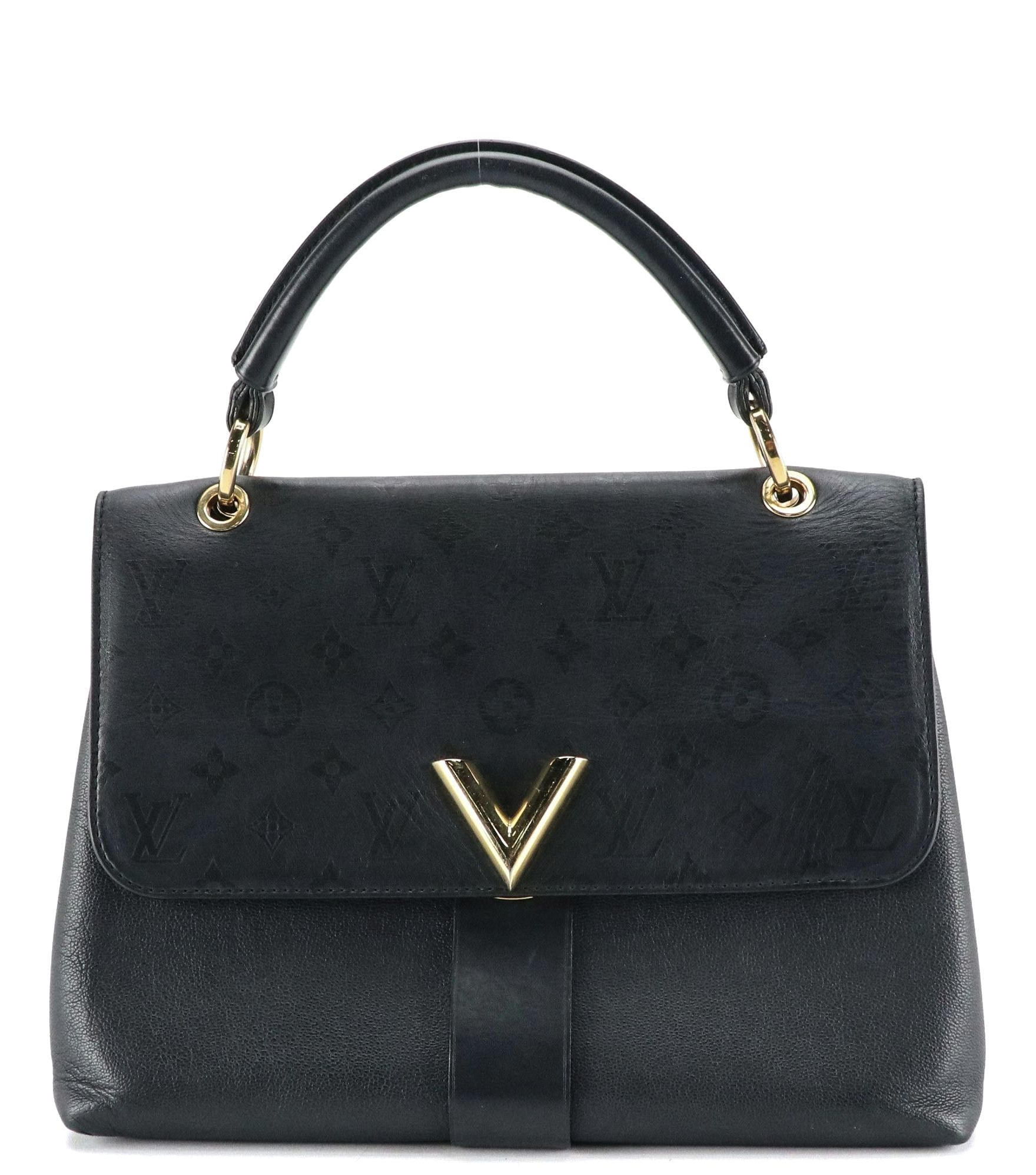 Louis Vuitton Very One Handle Bag in Black Calfskin Leather