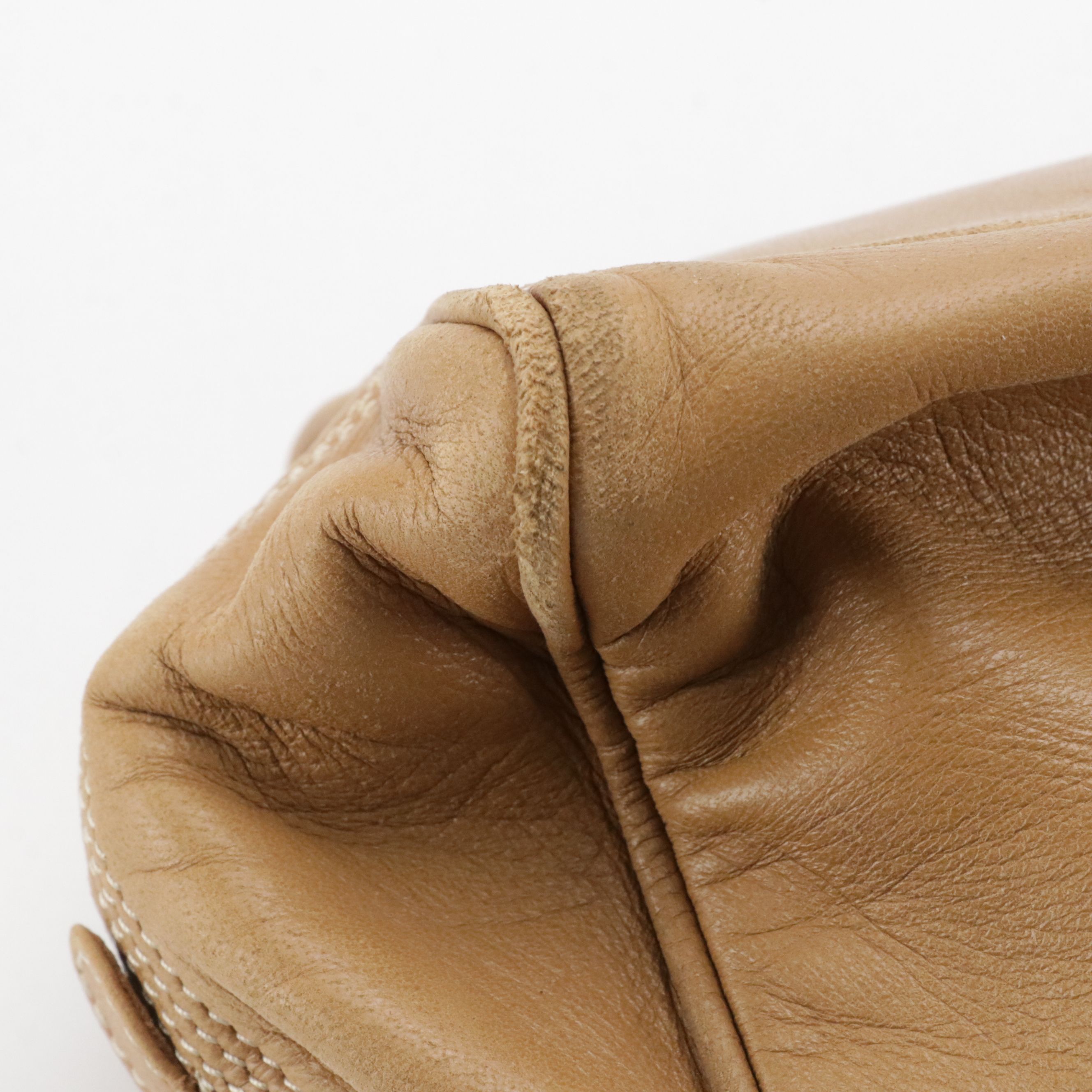 Loewe Mini Zip-Around Boston Bag in Beige Lambskin and Ostrich Leather