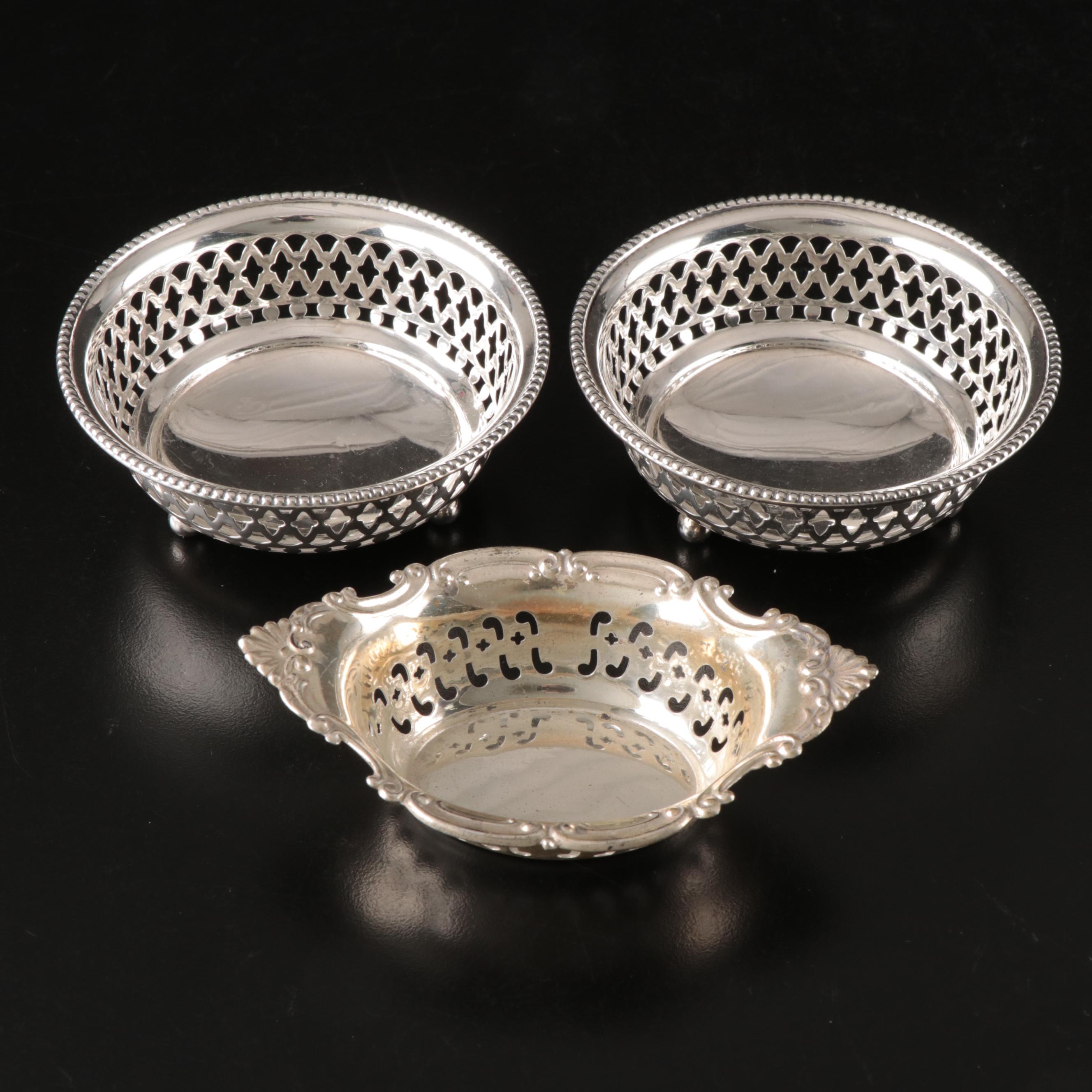 Gorham and Black, Starr & Frost Sterling Silver Pierced Nut Dishes