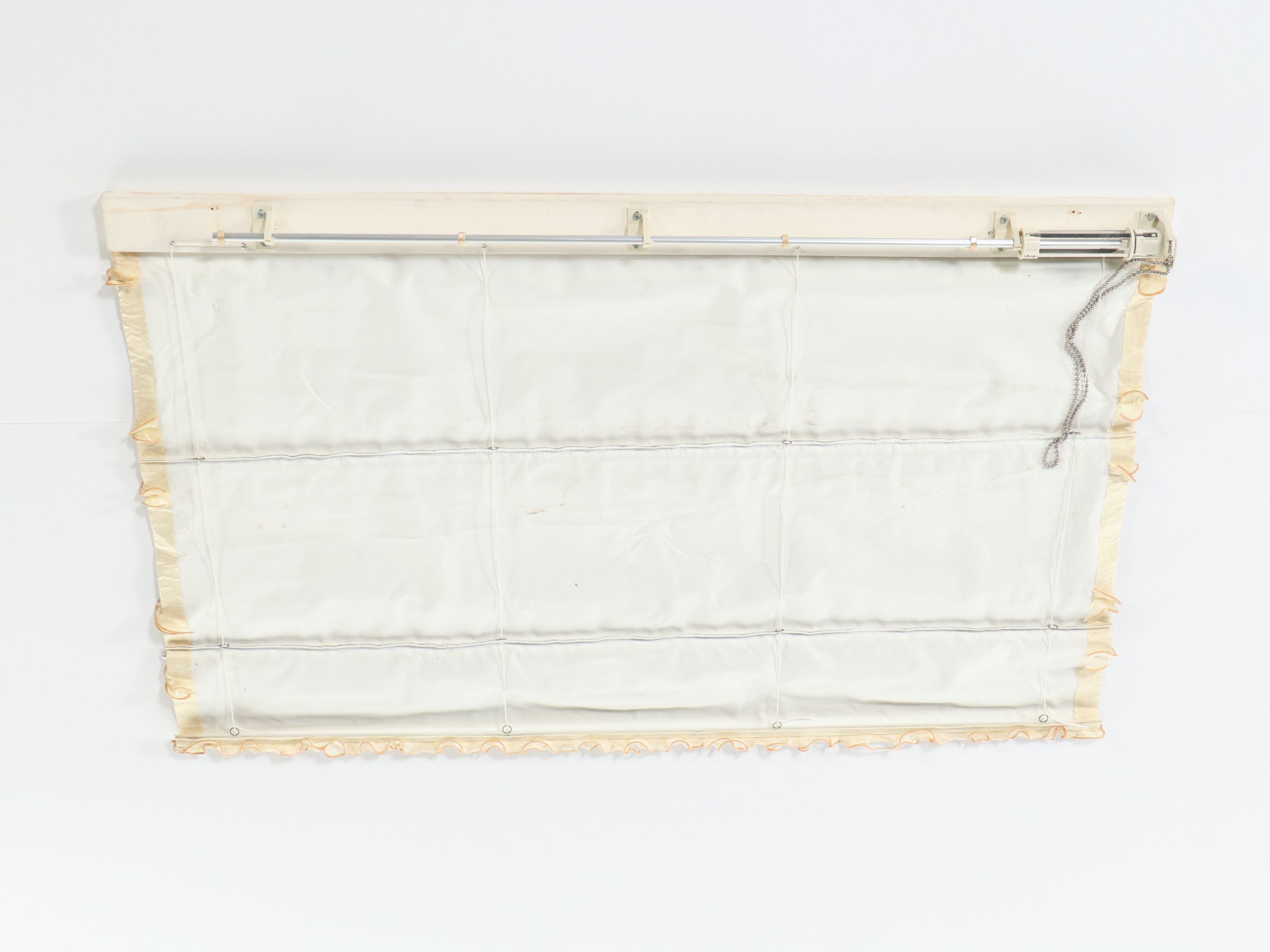 Buttercream Silk with Ruffled Organza Roman Blinds