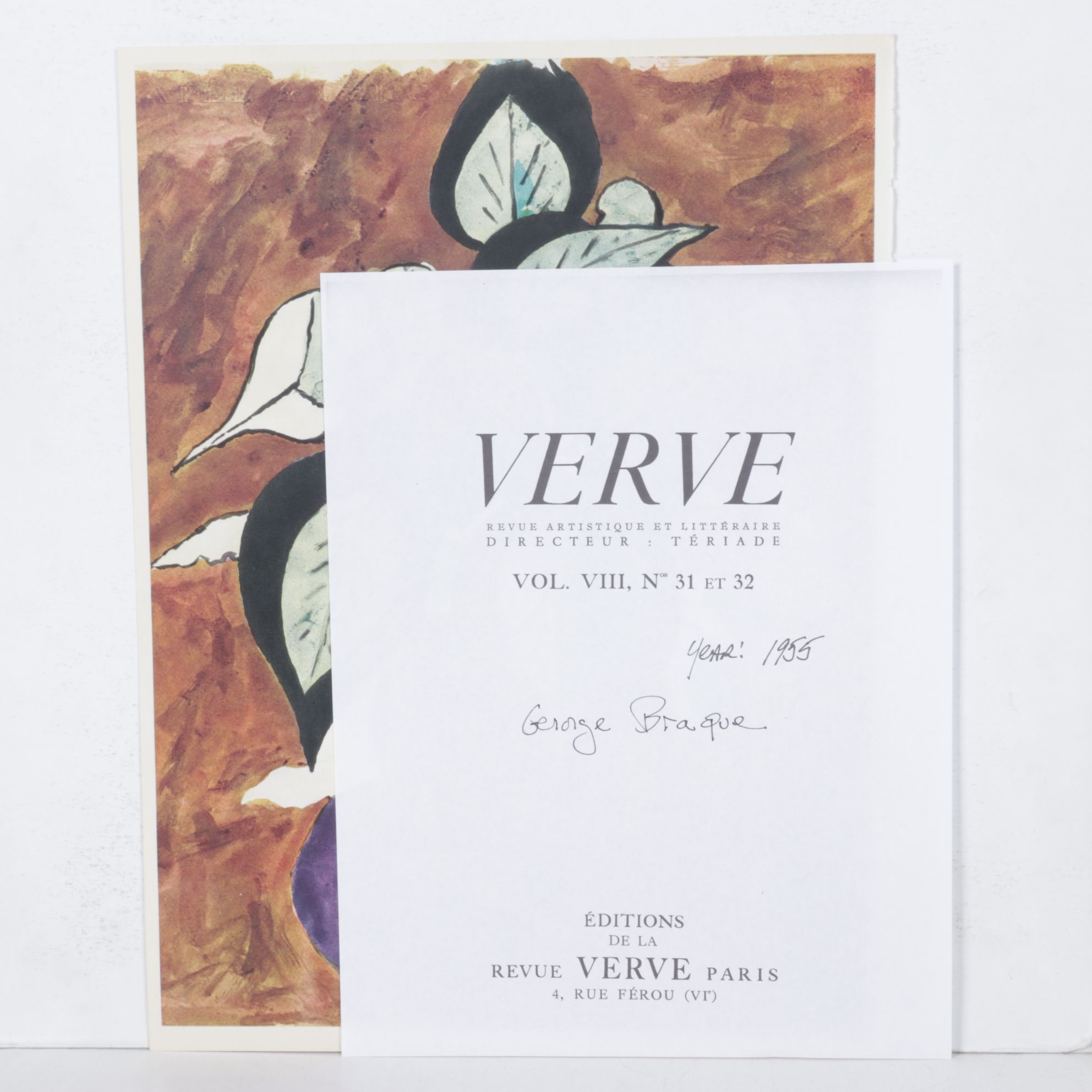 Rotogravure After Georges Braque "Feuillage en couleurs", 1955