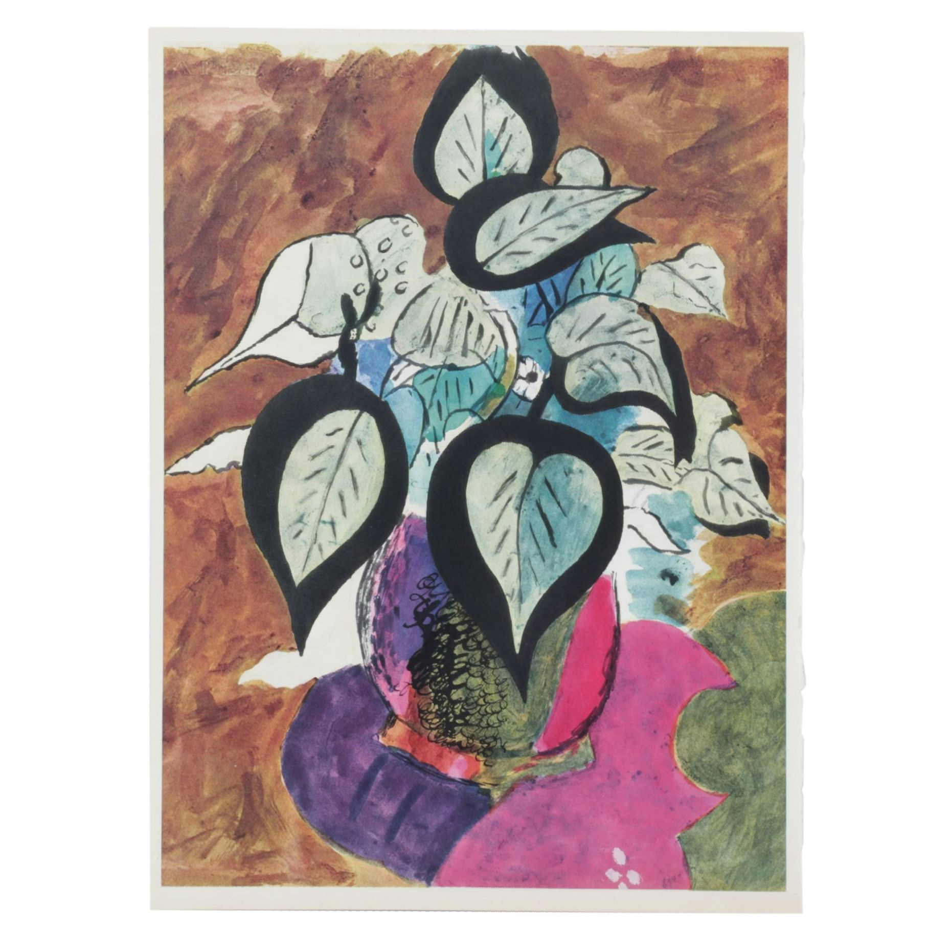 Rotogravure After Georges Braque "Feuillage en couleurs", 1955