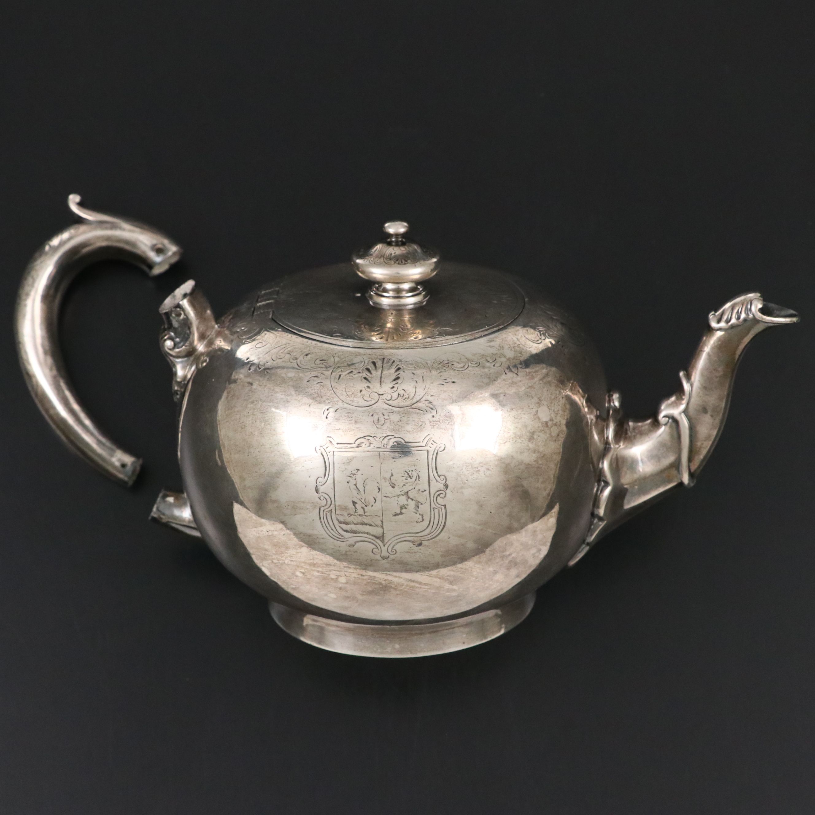 J. Wrangham & William Moulson Sterling Silver Teapot, 1837