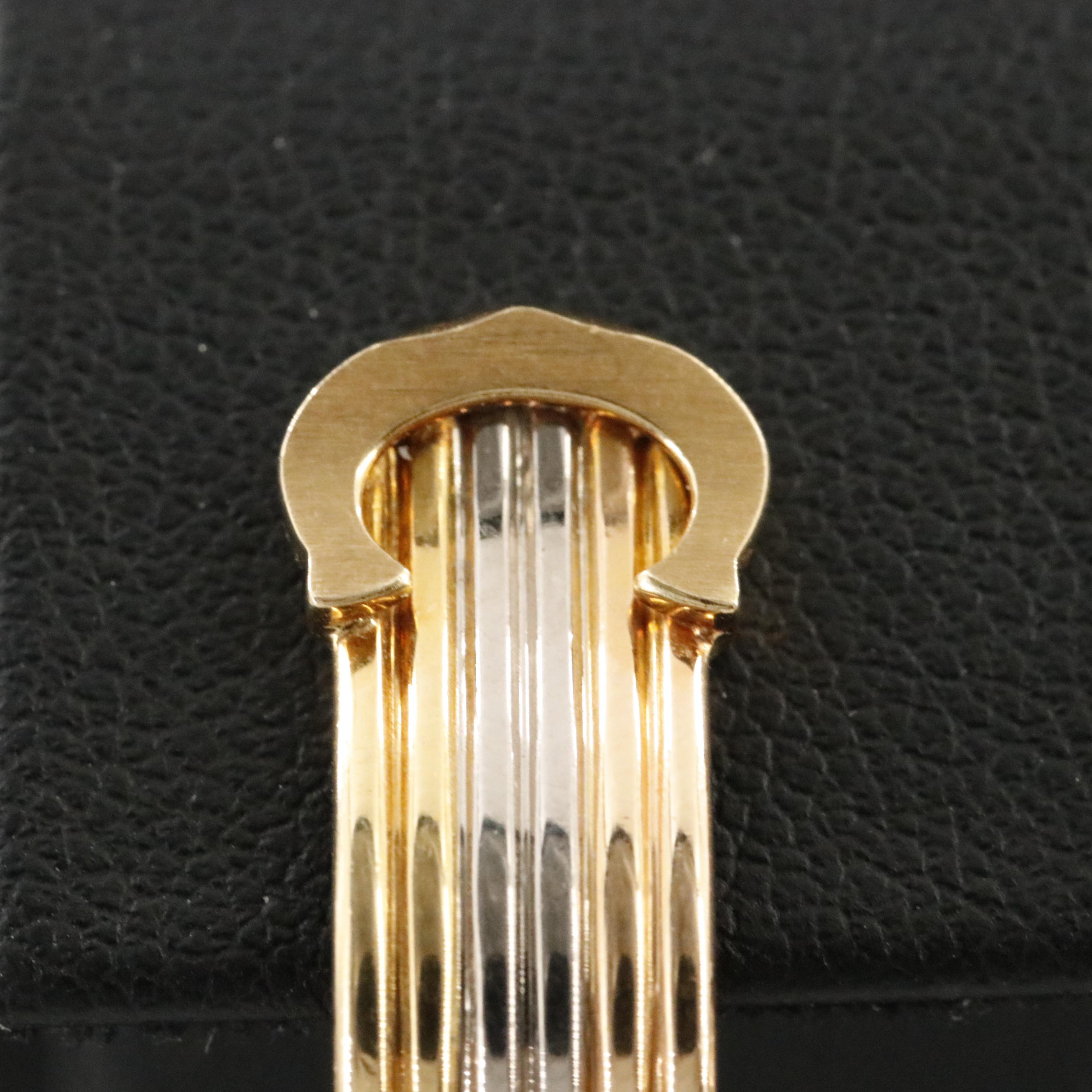 Cartier C de Cartier 18K Tri-Color Gold Clip Earrings