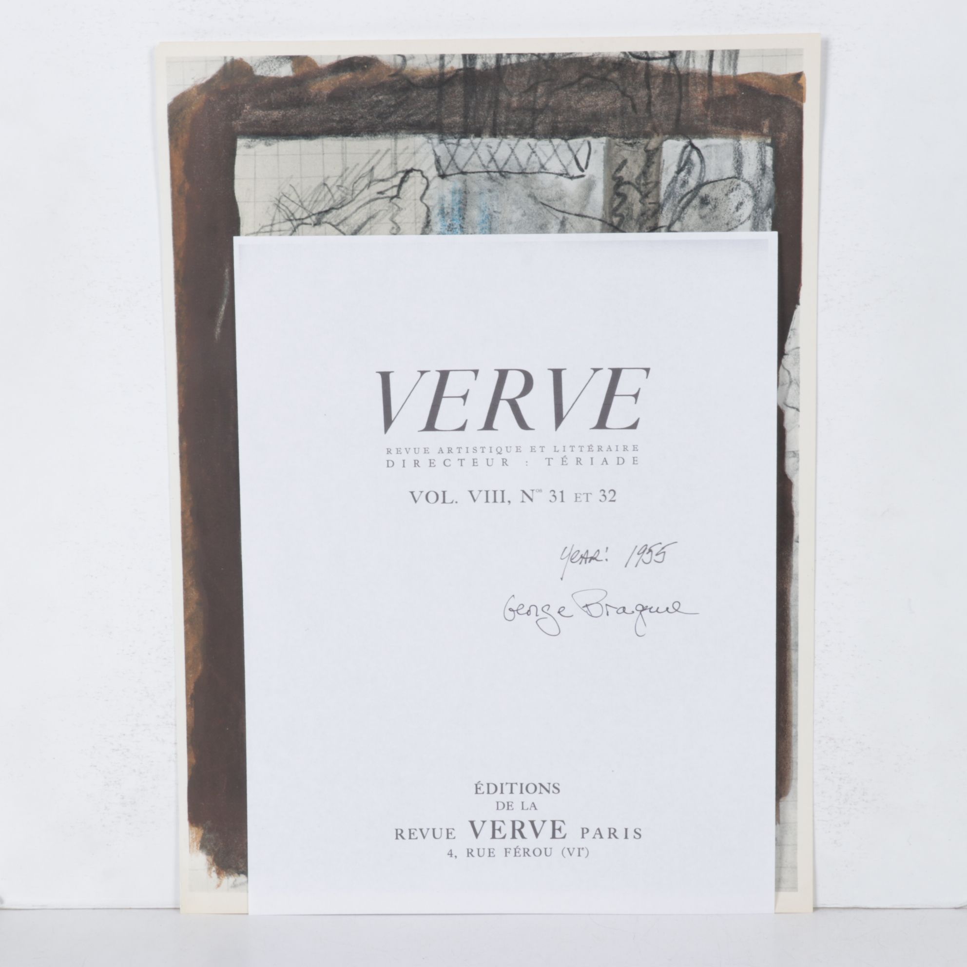 Rotogravure After Georges Braque Illustration of Seated Figure, 1955