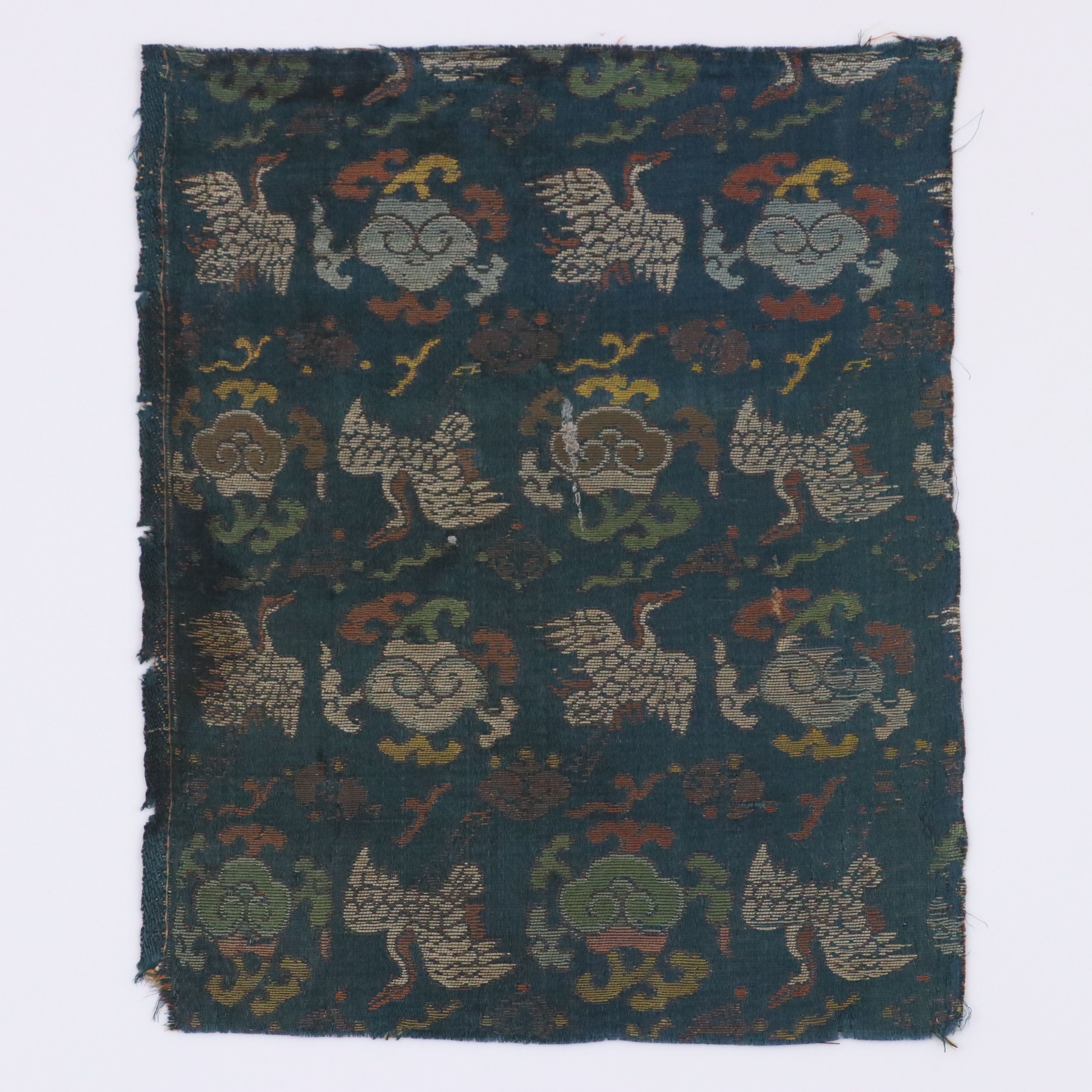Antique Chinese Silk Brocade Textile Fragment, Qing Dynasty or Earlier