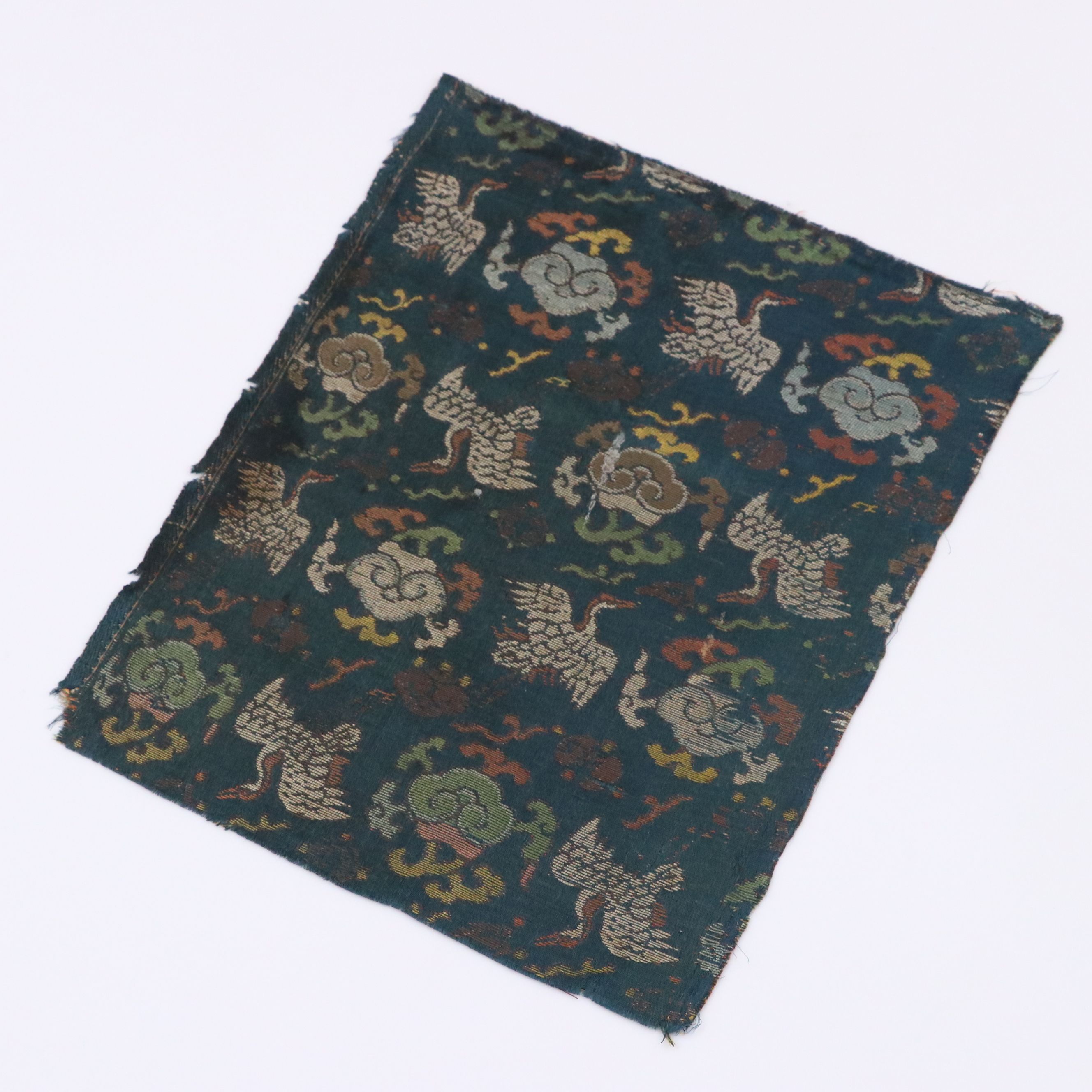 Antique Chinese Silk Brocade Textile Fragment, Qing Dynasty or Earlier