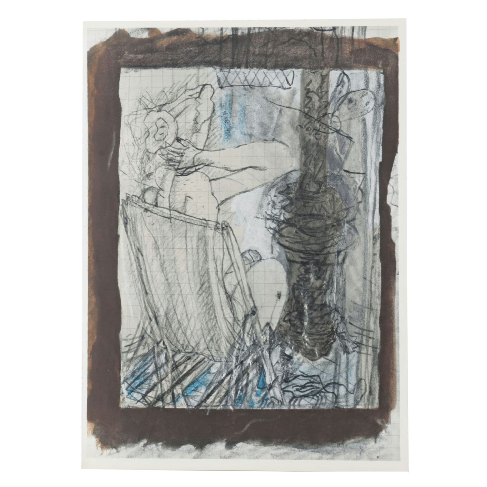 Rotogravure After Georges Braque Illustration of Seated Figure, 1955