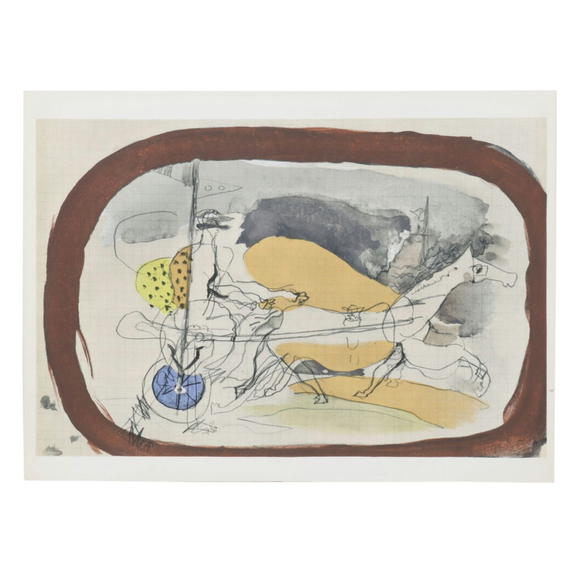 Rotogravure After Georges Braque Illustration of a Chariot Driver, 1955