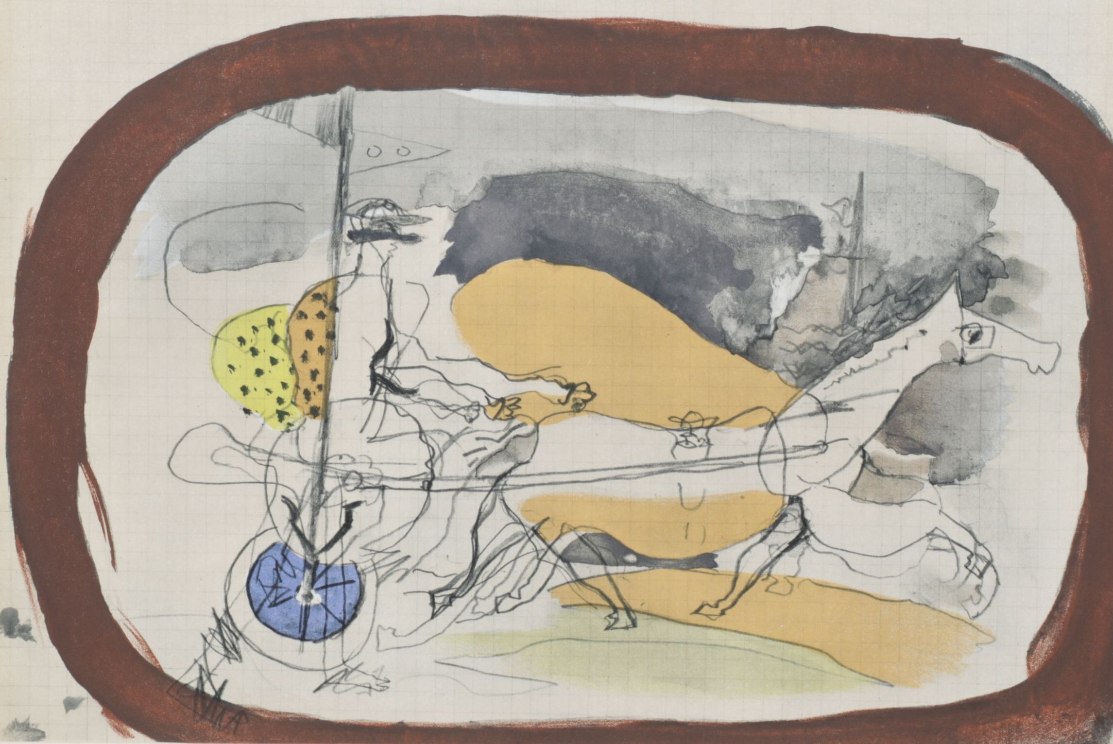 Rotogravure After Georges Braque Illustration of a Chariot Driver, 1955