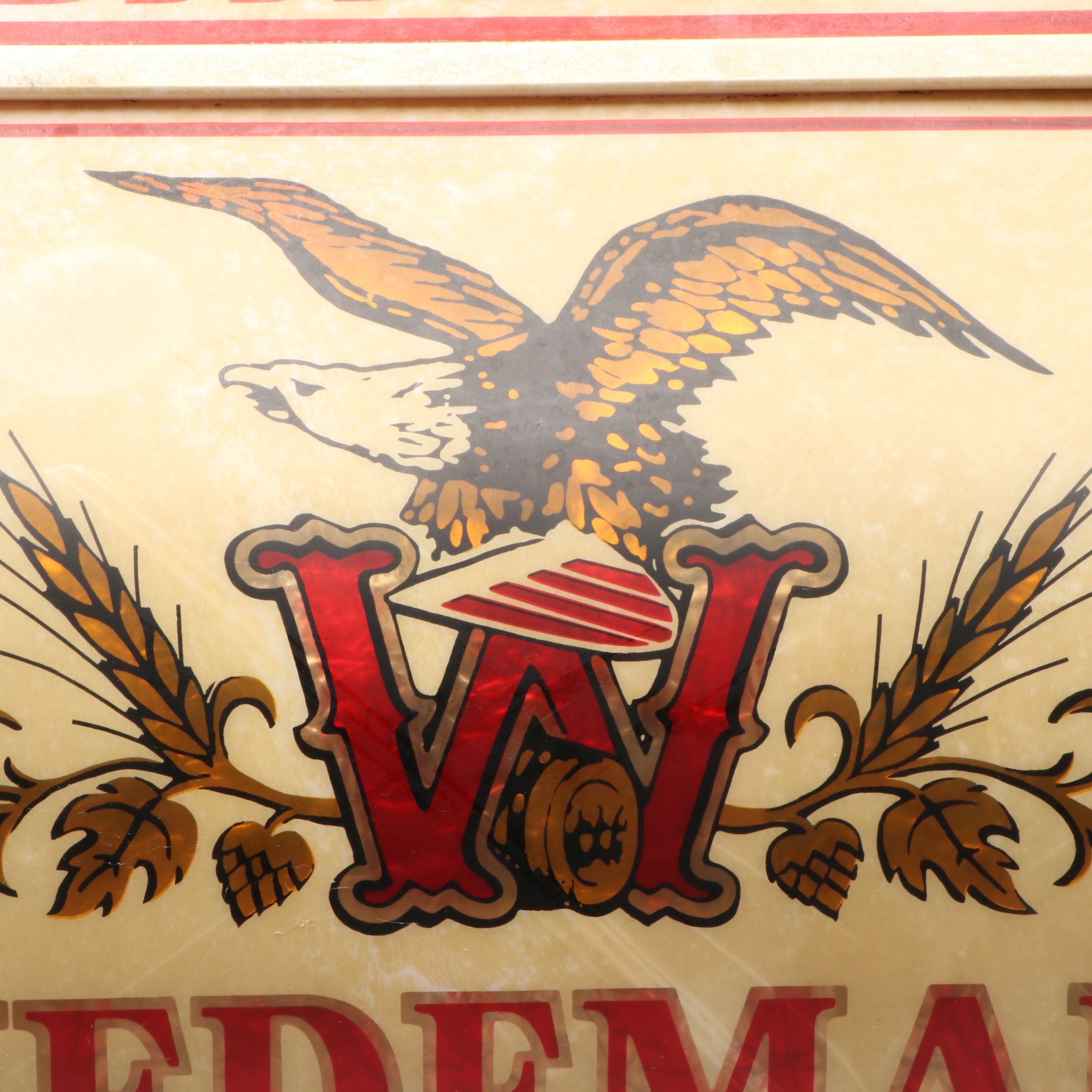 Wiedemann Beer Plastic Advertising Sign, 1983