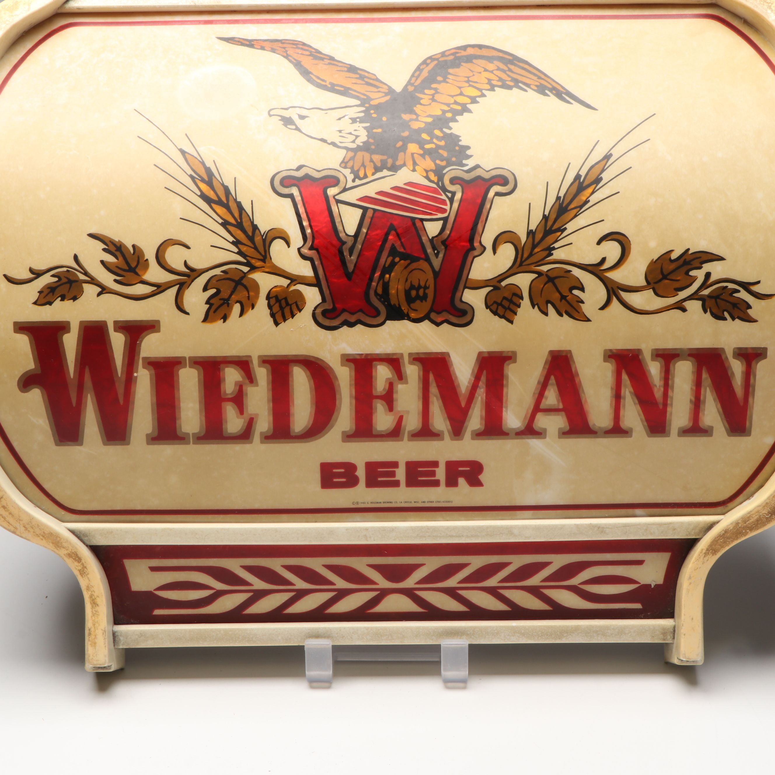 Wiedemann Beer Plastic Advertising Sign, 1983